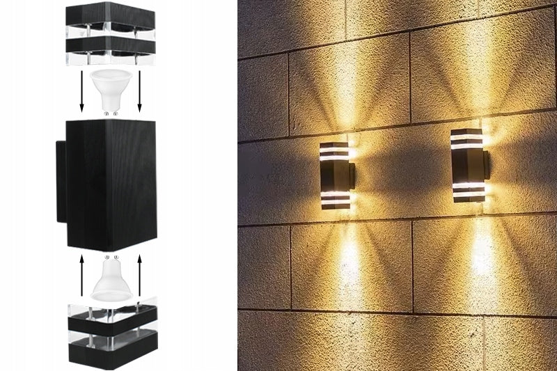 LED FACADE LAMP WALL TWO-WAY WALL LAMP GU10 OUTDOOR UP-DOWN Product width 11 cm