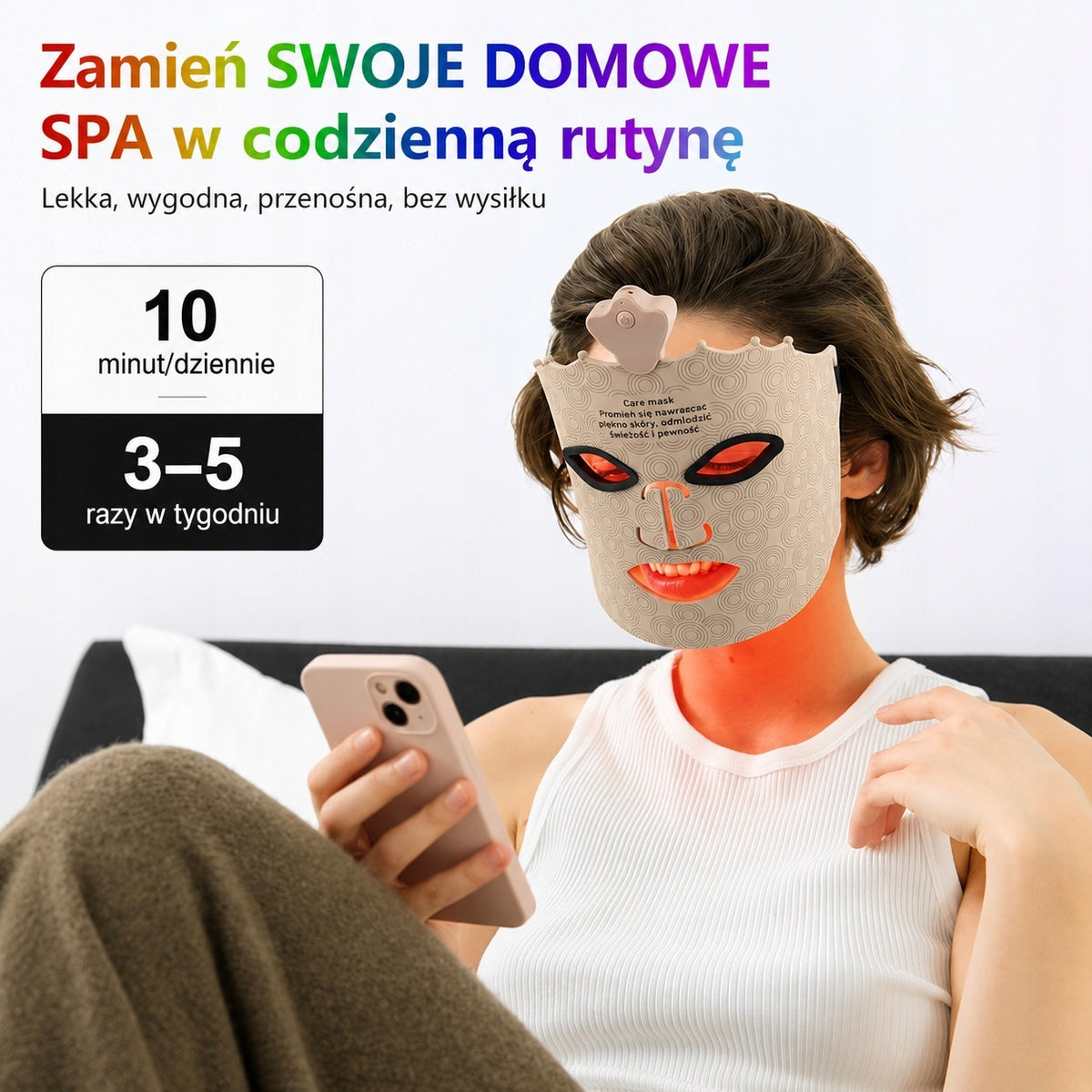 LED FACE MASK 7 COLORS LIGHT THERAPY PHOTOTHERAPY SKIN REJUVENATION Certificates of conformity CE