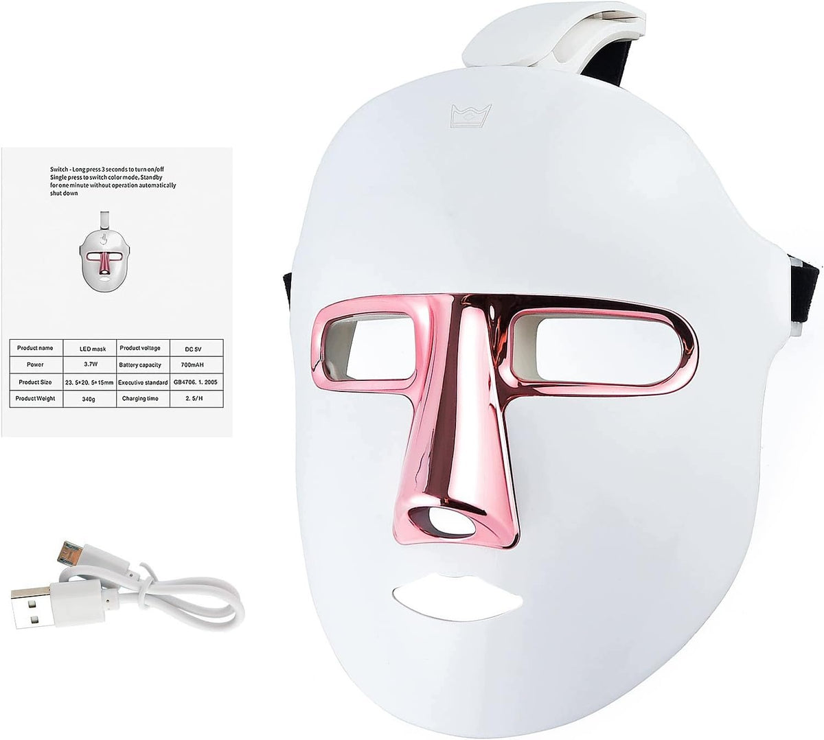 LED FACE MASK 7 COLORS LIGHT THERAPY REJUVENATING