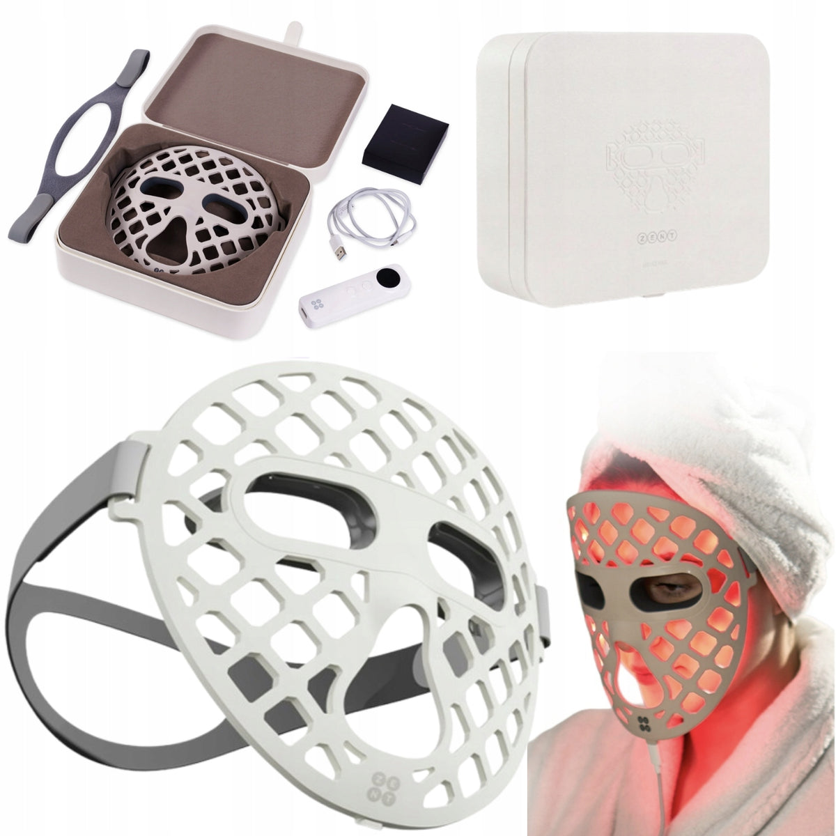 LED FACE MASK LIGHT THERAPY PHOTON THERAPY 4 COLORS SET WITH CASE