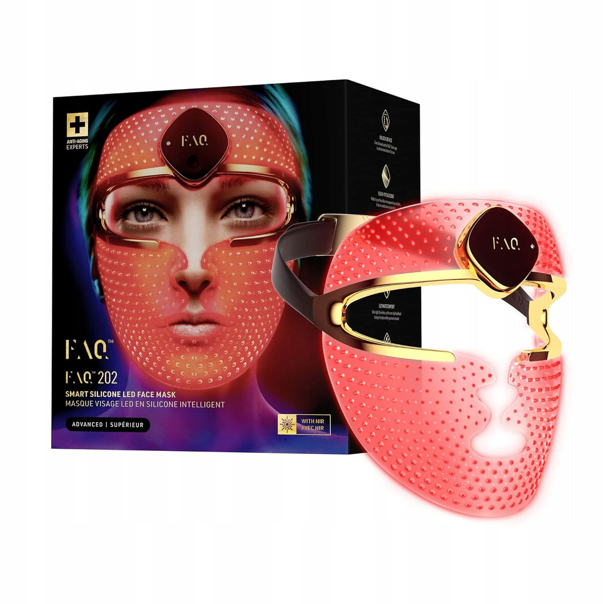 LED FAQ 202 For Face NIR Light Therapy Anti-Aging Wireless