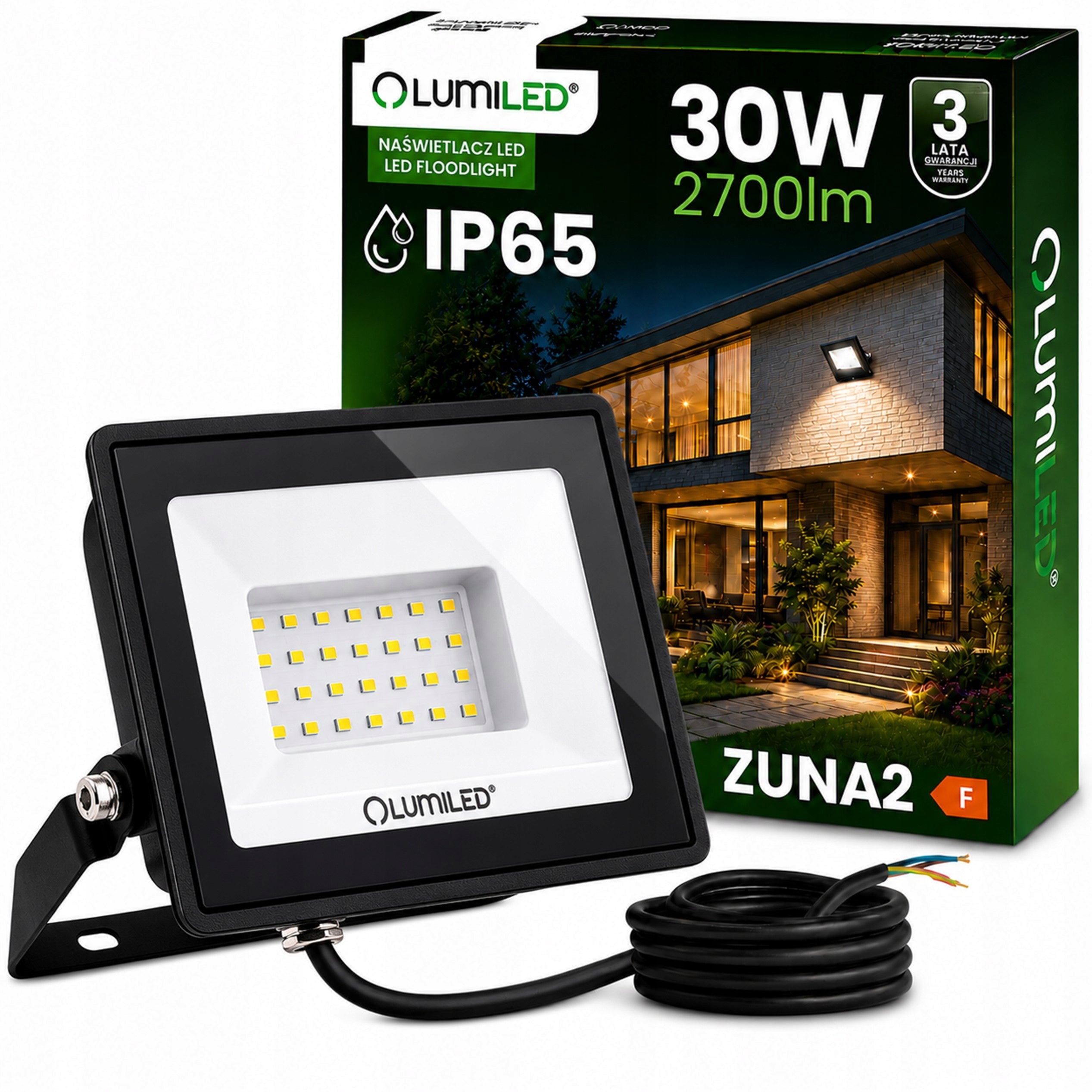 LED FLOODLIGHT HALOGEN 30W BUILDING SPOTLIGHT WORK LAMP IP65 for Garage