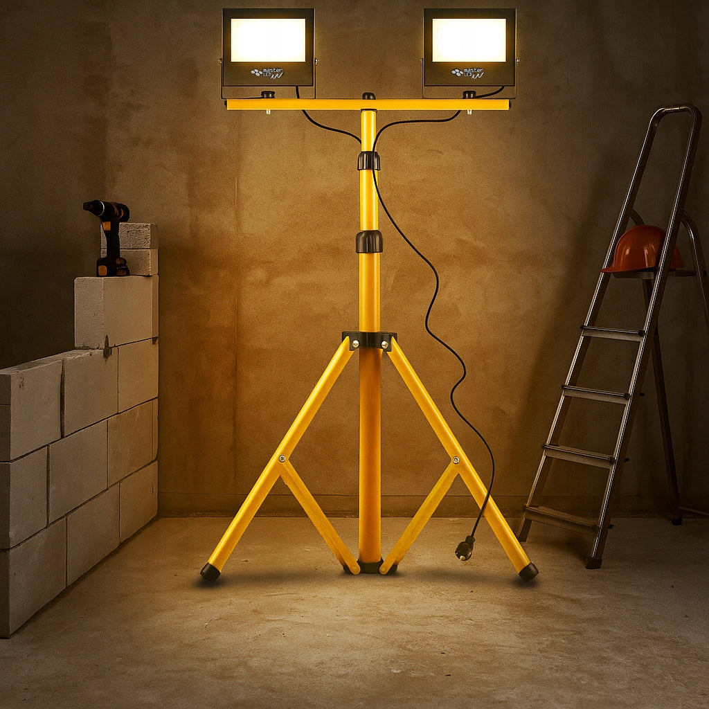 LED FLOODLIGHT ON TRIPOD 2x50W 4500K TIGA 0805 Brand Masterled