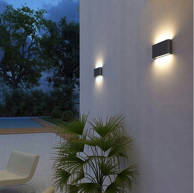 LED Facade Wall Lamp Outdoor Garden Wall Lamp Black 6W Strong Thread type built-in LED source
