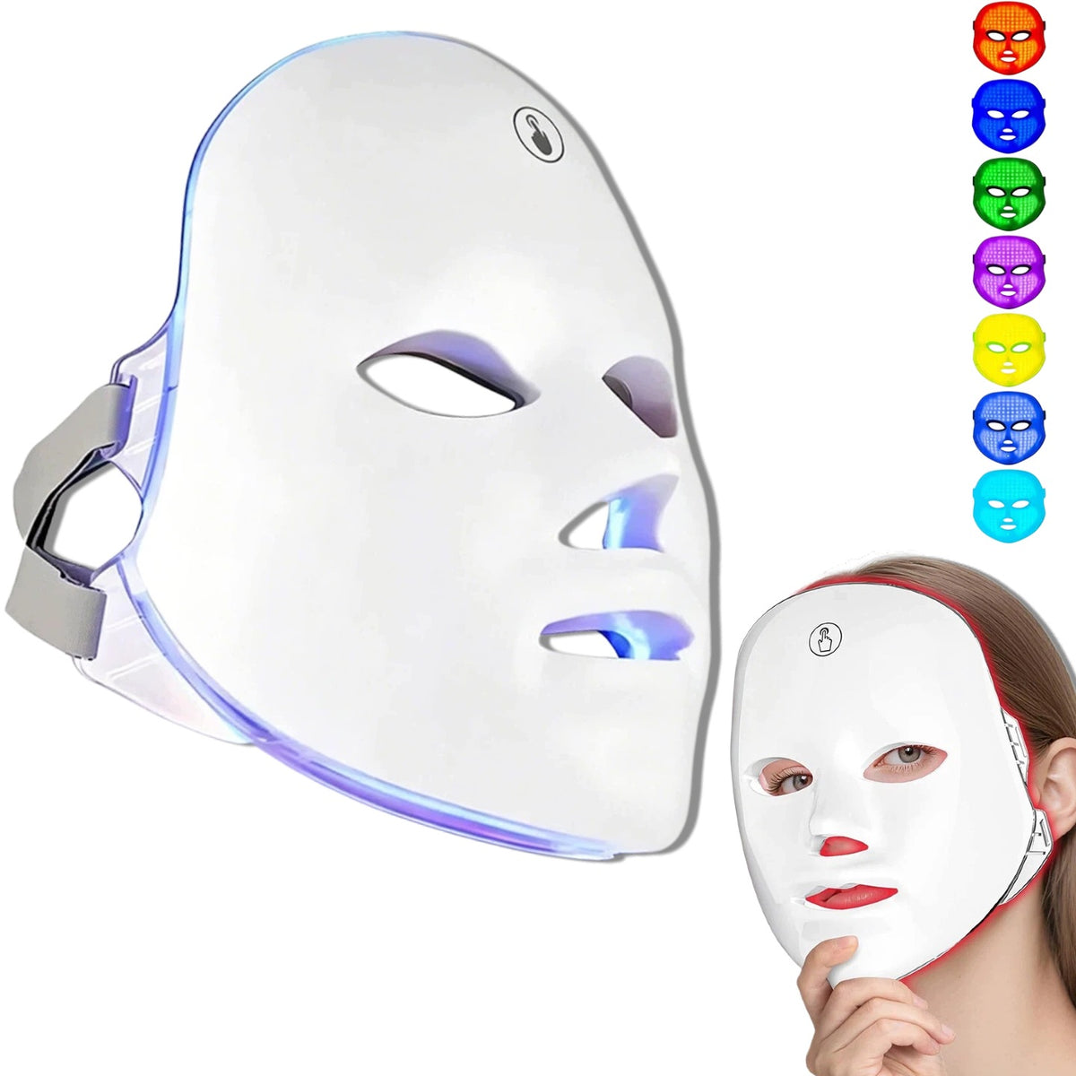 LED Face Mask Photon Therapy Light 7 COLORS Wireless NEW