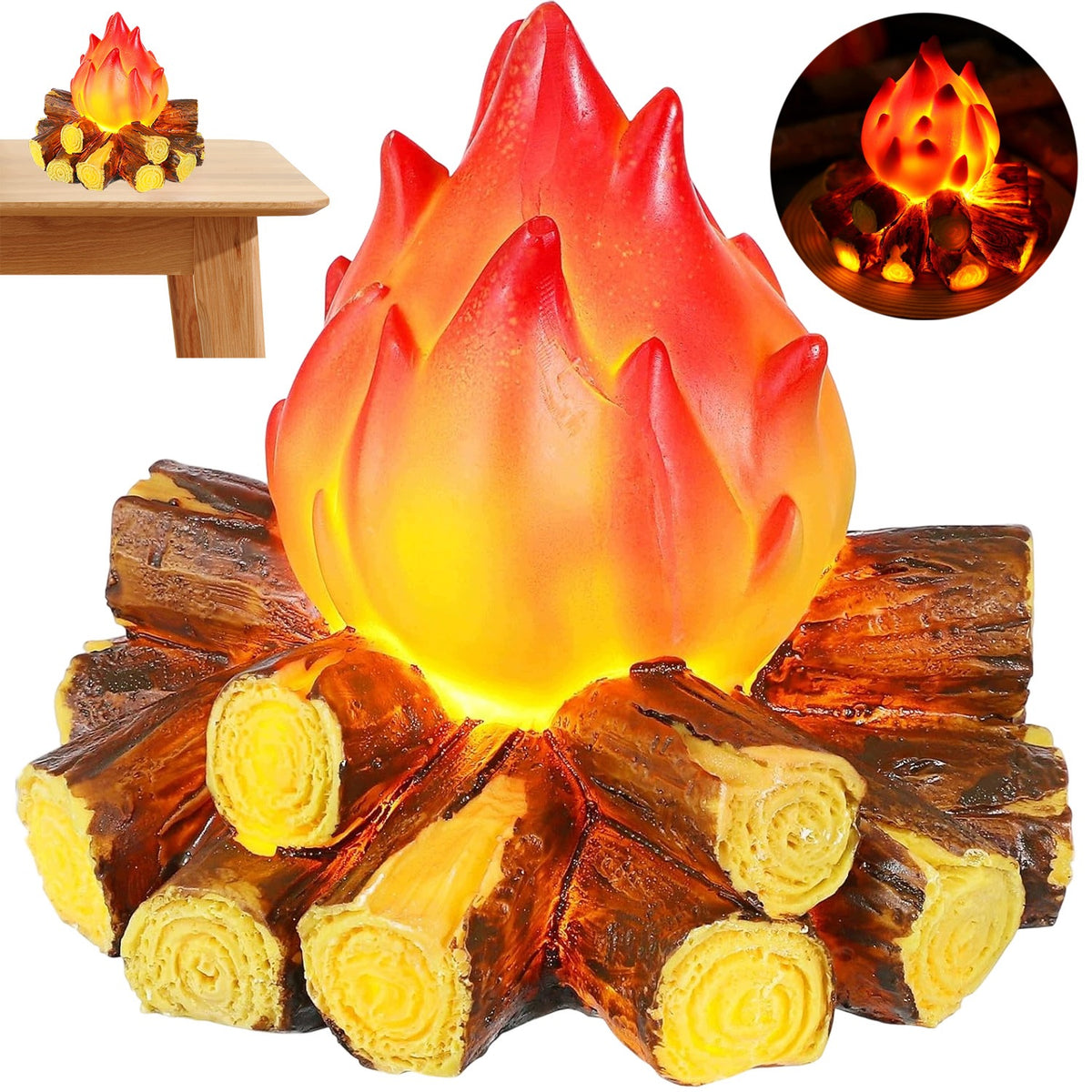 LED Fireplace BEDEE Flickering Battery Operated Fire Simulation For Decoration