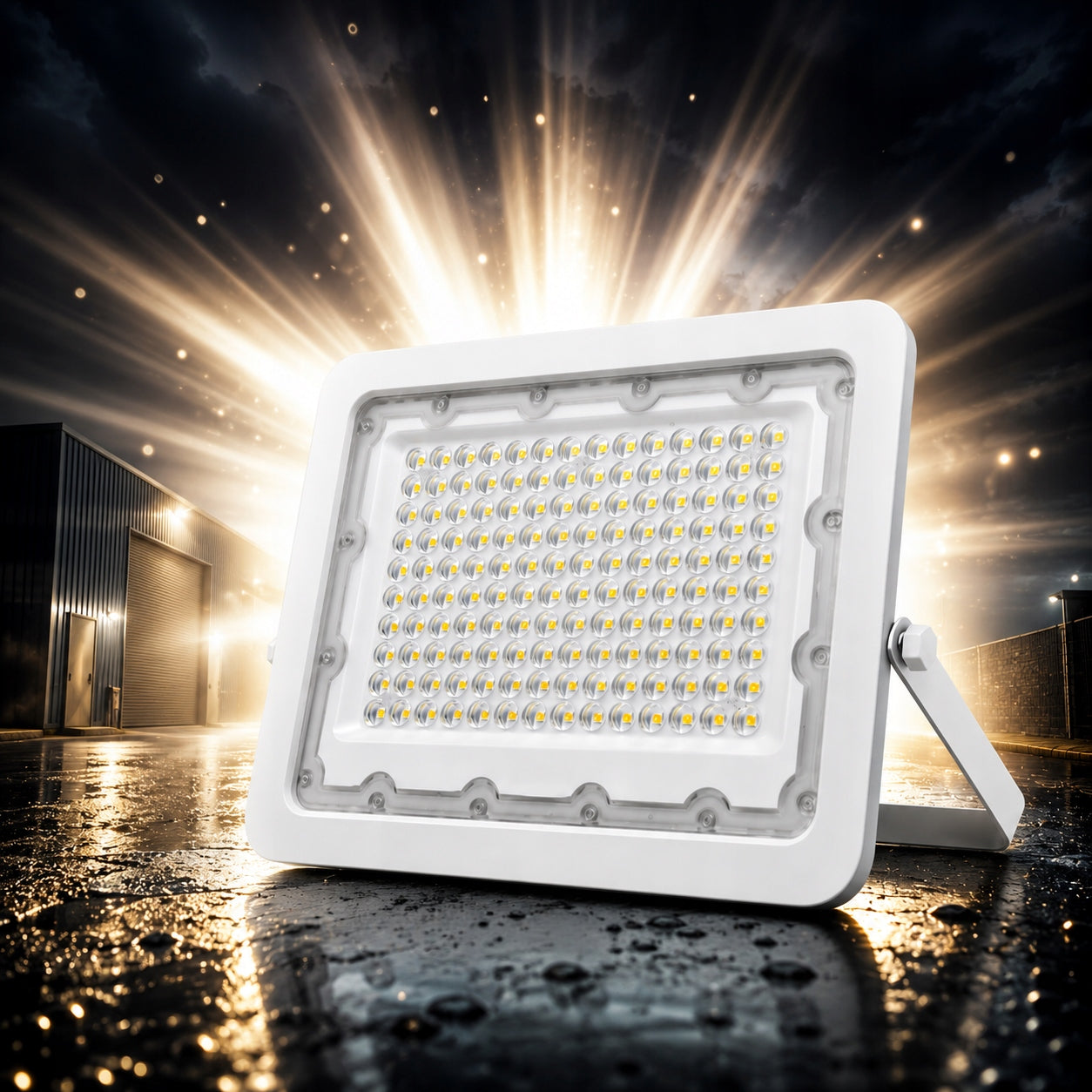 LED Floodlight 100W Halogen Construction Work Lamp Headlight 9000lm 5000K Packaging status original