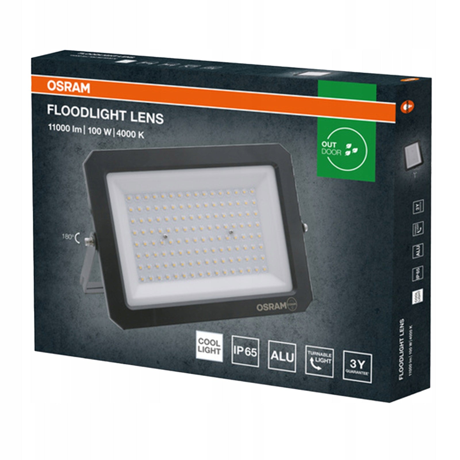 LED Floodlight Halogen Outdoor Work Lamp 100W 11000lm 4000K IP65 Brand Osram