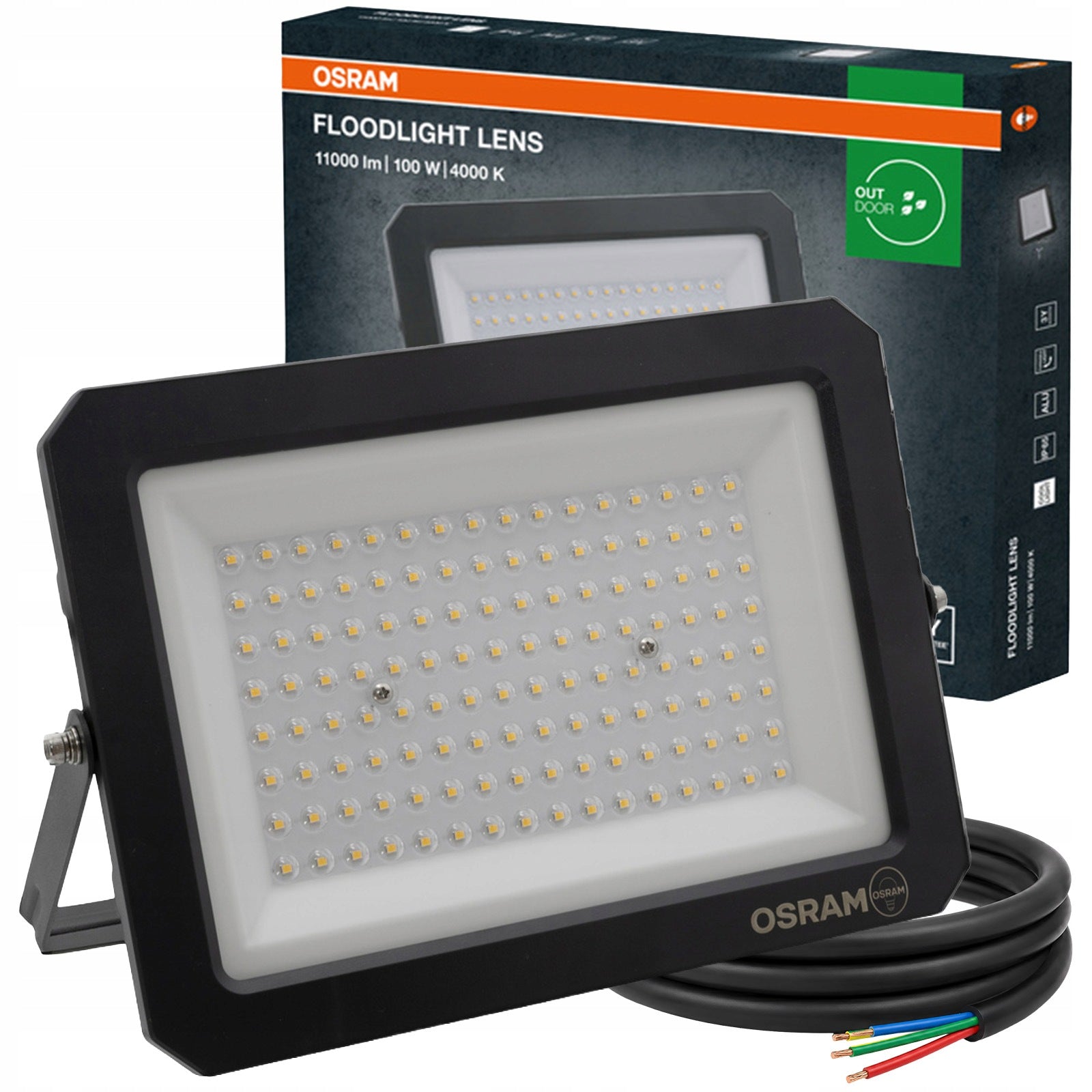 LED Floodlight Halogen Outdoor Work Lamp 100W 11000lm 4000K IP65