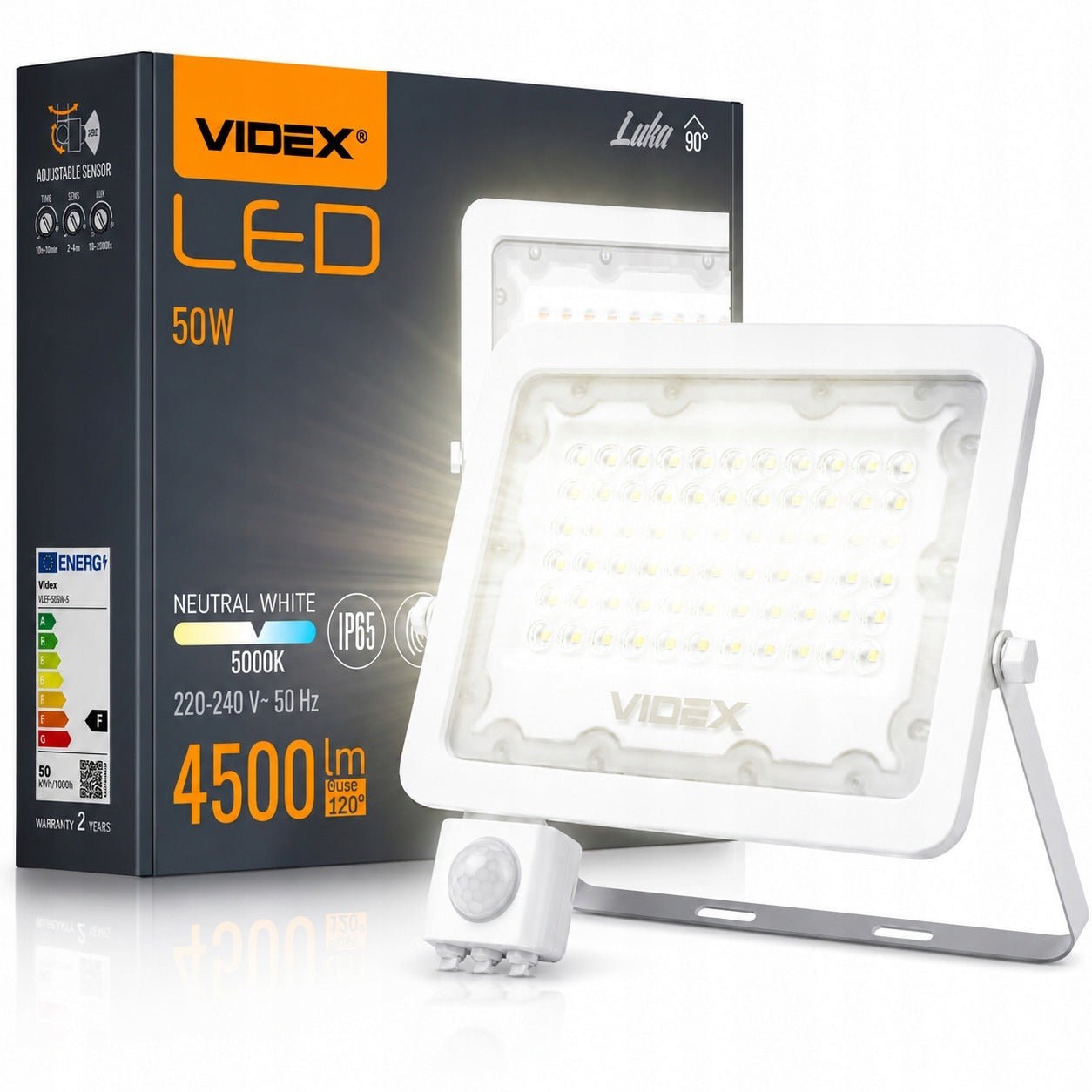 LED Floodlight With Motion Sensor Halogen Construction Headlight Lamp 50W
