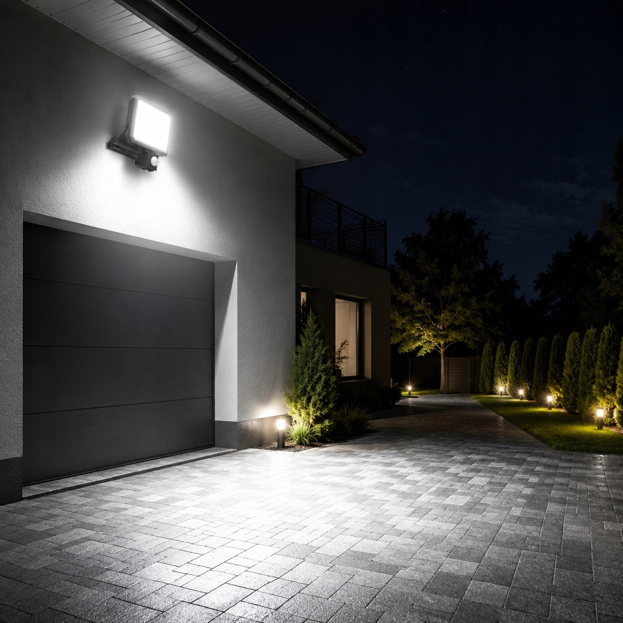 LED Floodlight With Motion Sensor Halogen Headlight Lamp 50W 4750lm 5000K Manufacturer code VLE-F3-0505B-S