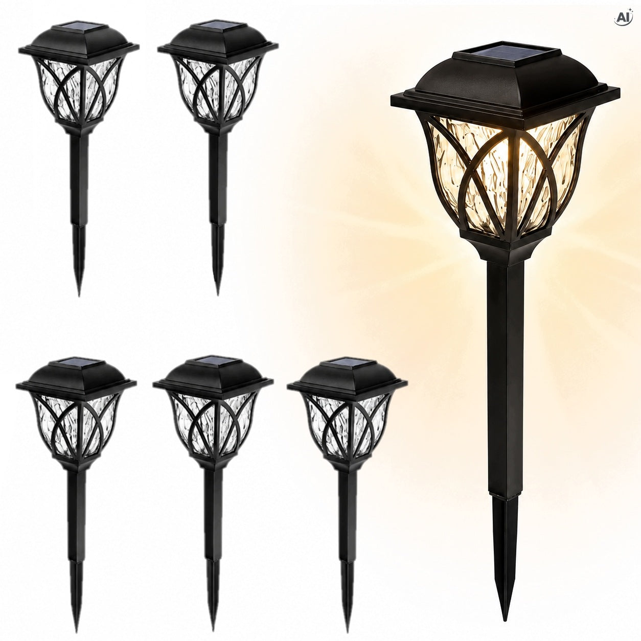 LED GARDEN LIGHTS 6 PACK WATERPROOF GARDEN LIGHTS WARM