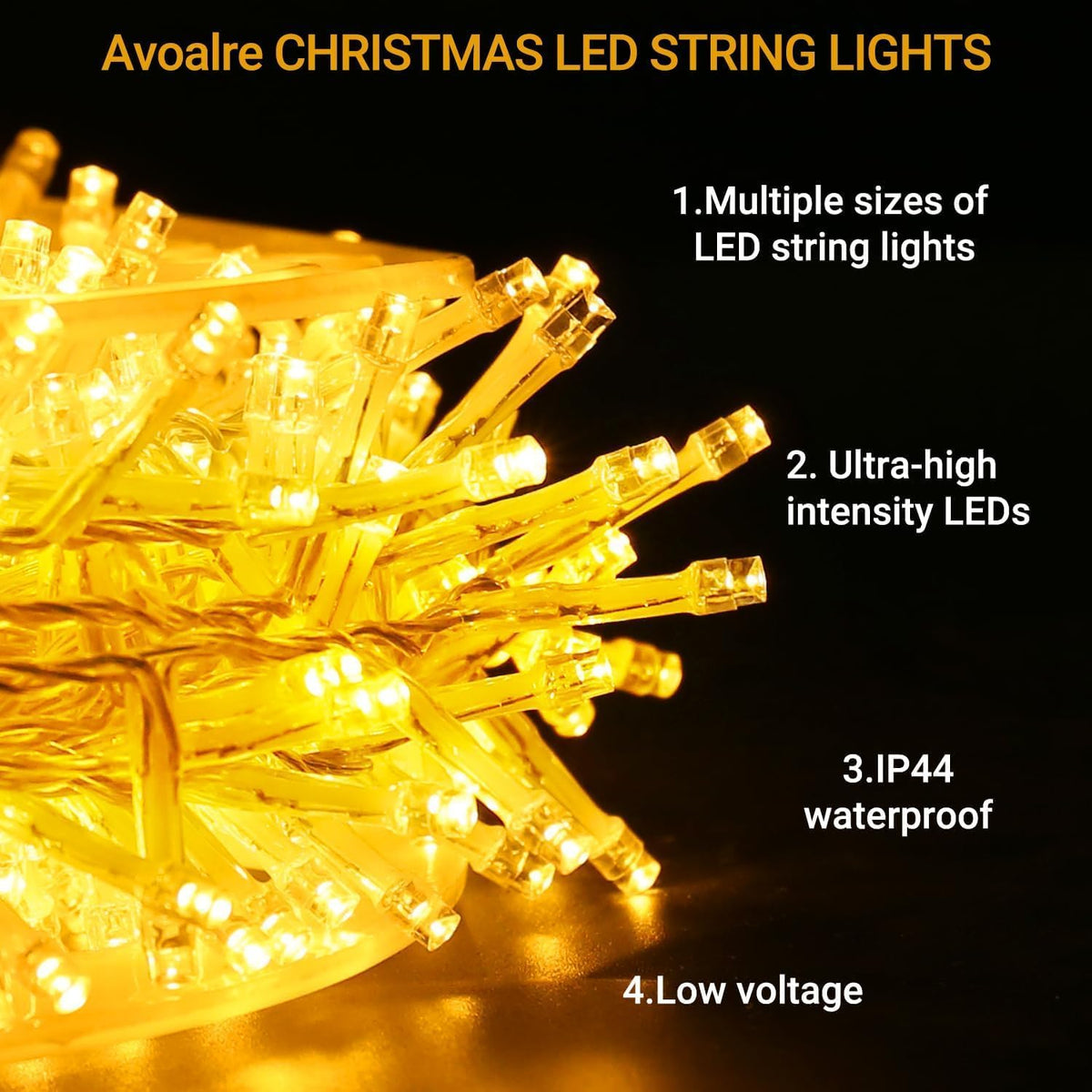LED GARLAND 100M 500 LEDS IP44 8 MODES WARM WHITE LIGHT DECORATION CHO Packaging status original