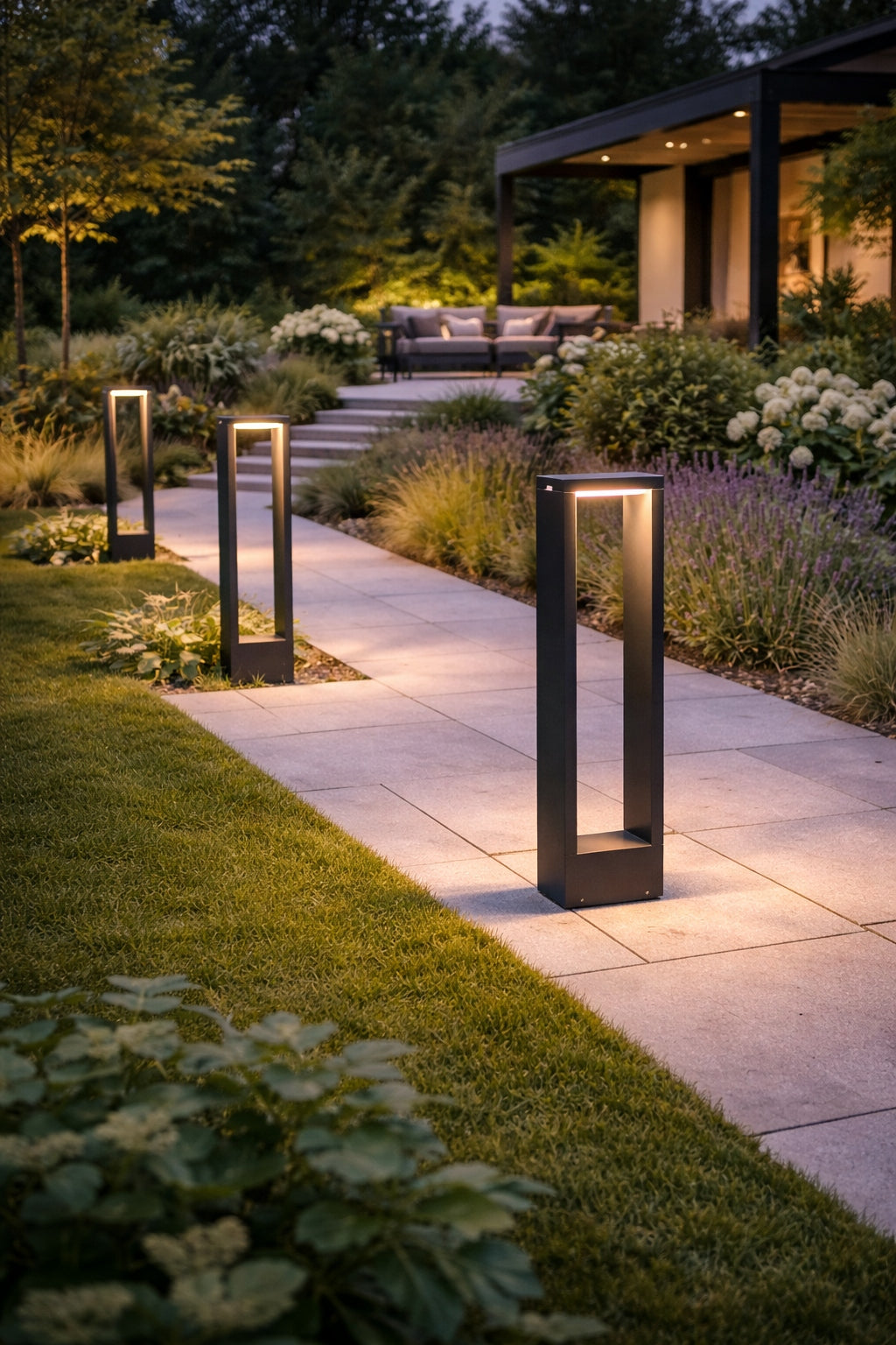 LED Garden Lamp 10W Standing Garden Post 60 cm PREMIUM Black Thread type built-in LED source