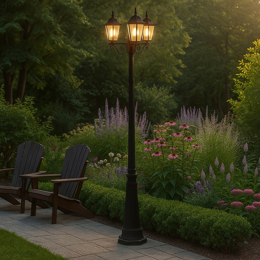 LED Garden Lamp 227cm Standing Outdoor Lantern 3x E27 Post POLE Product height 237.5 cm