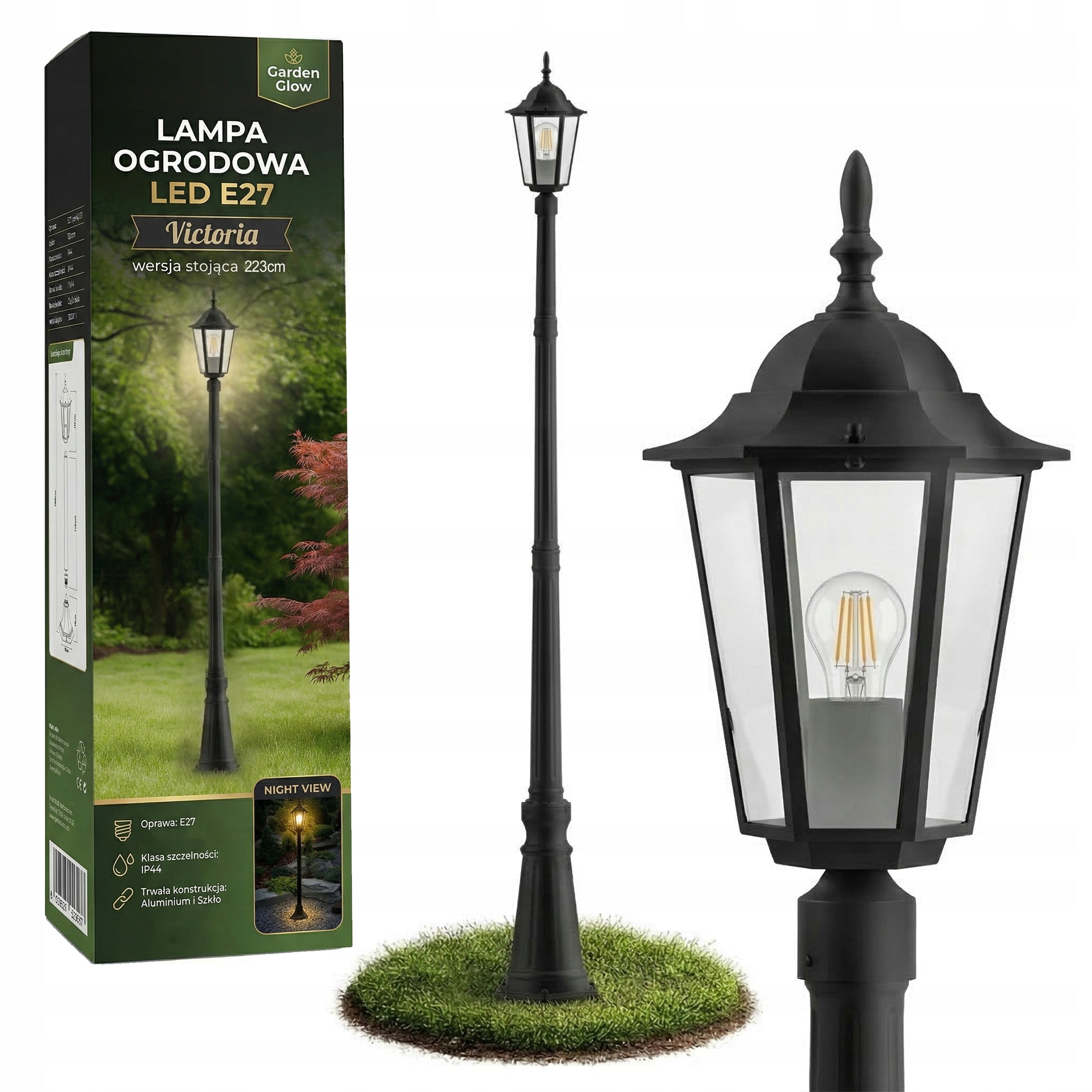 LED Garden Lamp 227cm Standing Outdoor Lantern SŁUP E27 Post