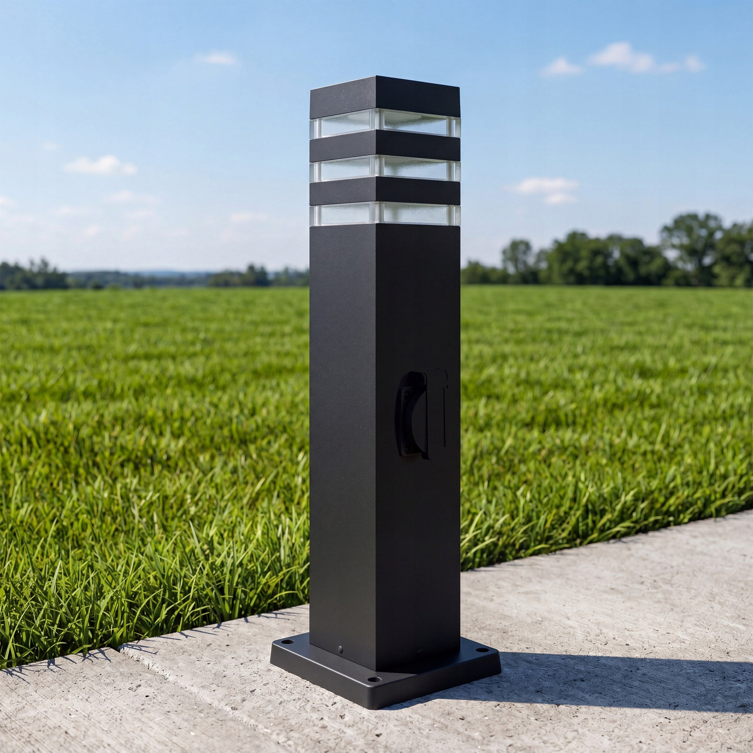 LED Garden Lamp 50cm E27 Outdoor Standing Post IP54 + 230V Socket Product height 50 cm