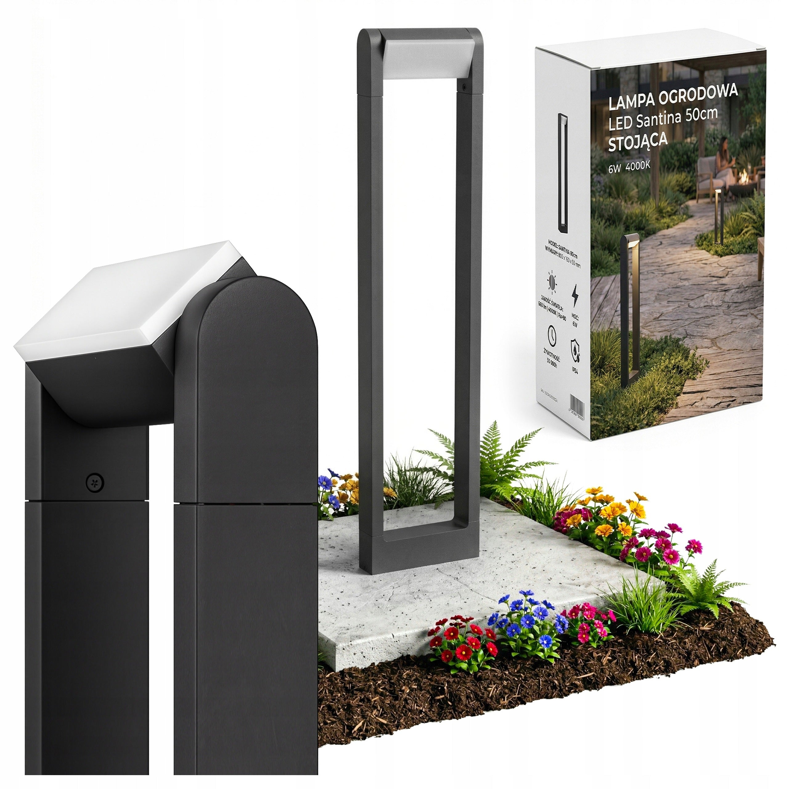 LED Garden Lamp 50cm Outdoor Standing Post LED Adjustable 4000K