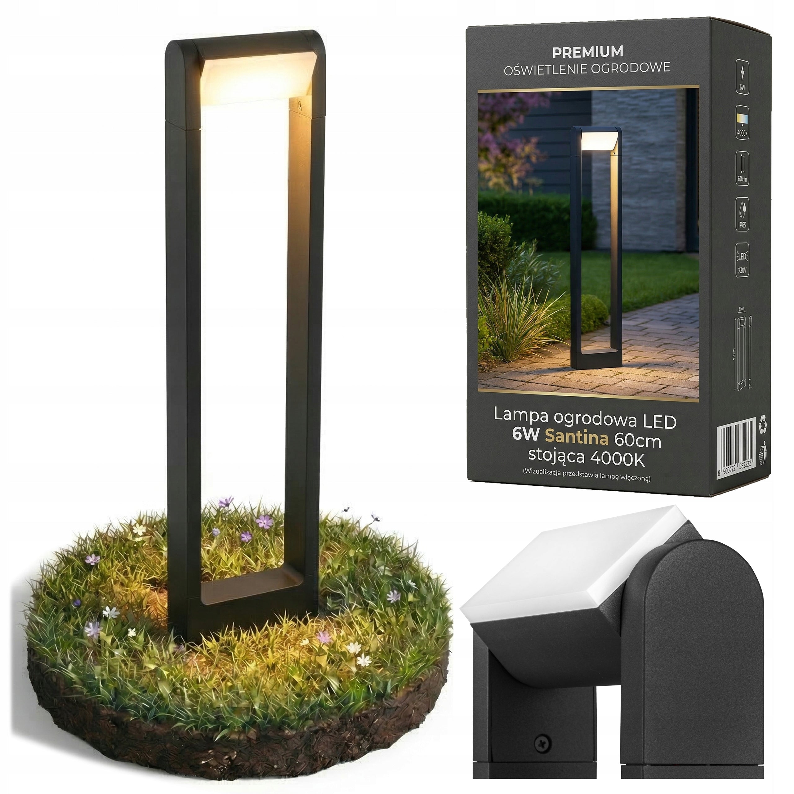 LED Garden Lamp 60cm Outdoor Standing Post LED Adjustable 4000K
