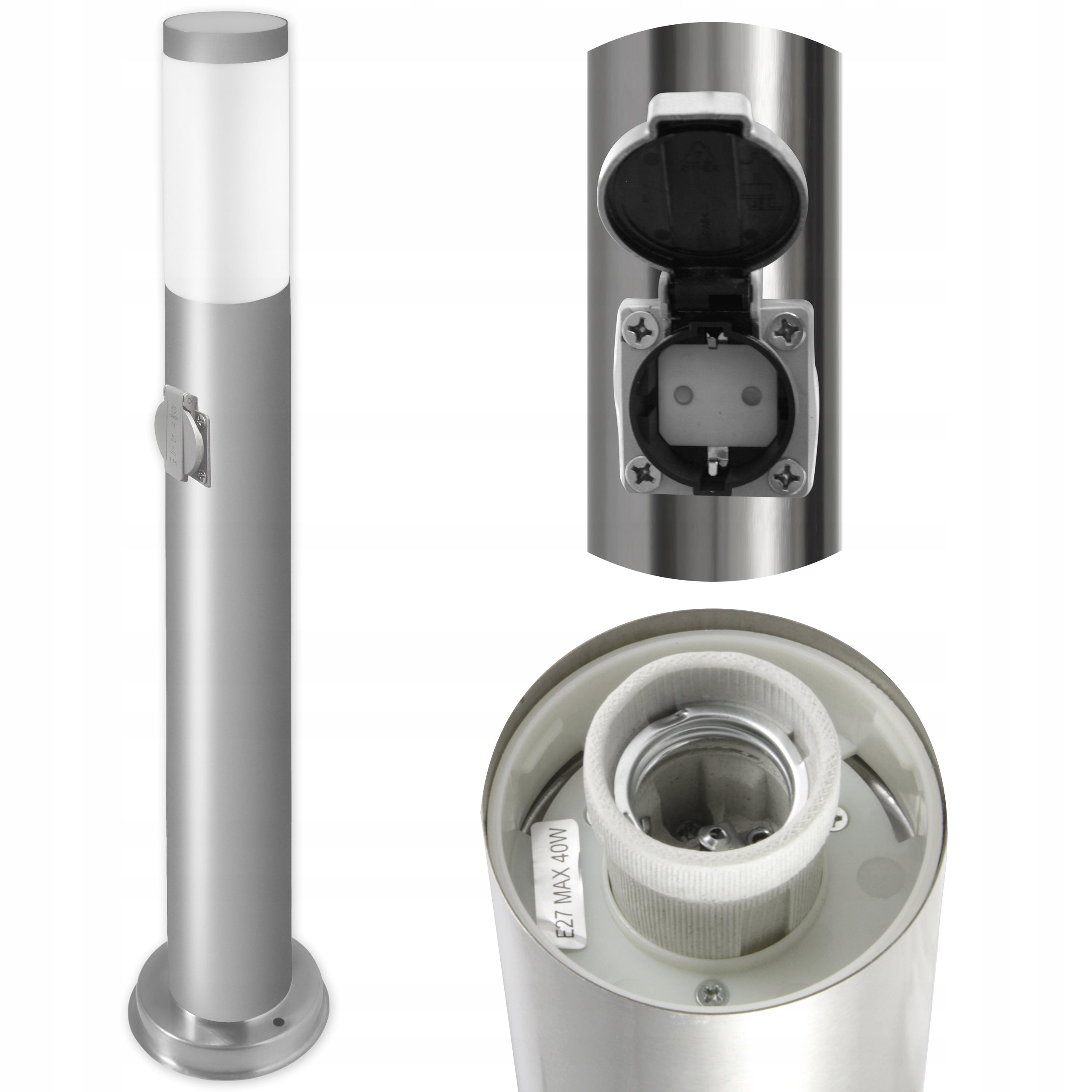 LED Garden Lamp 65cm SOCKET 230V Outdoor Standing Post E27 LED