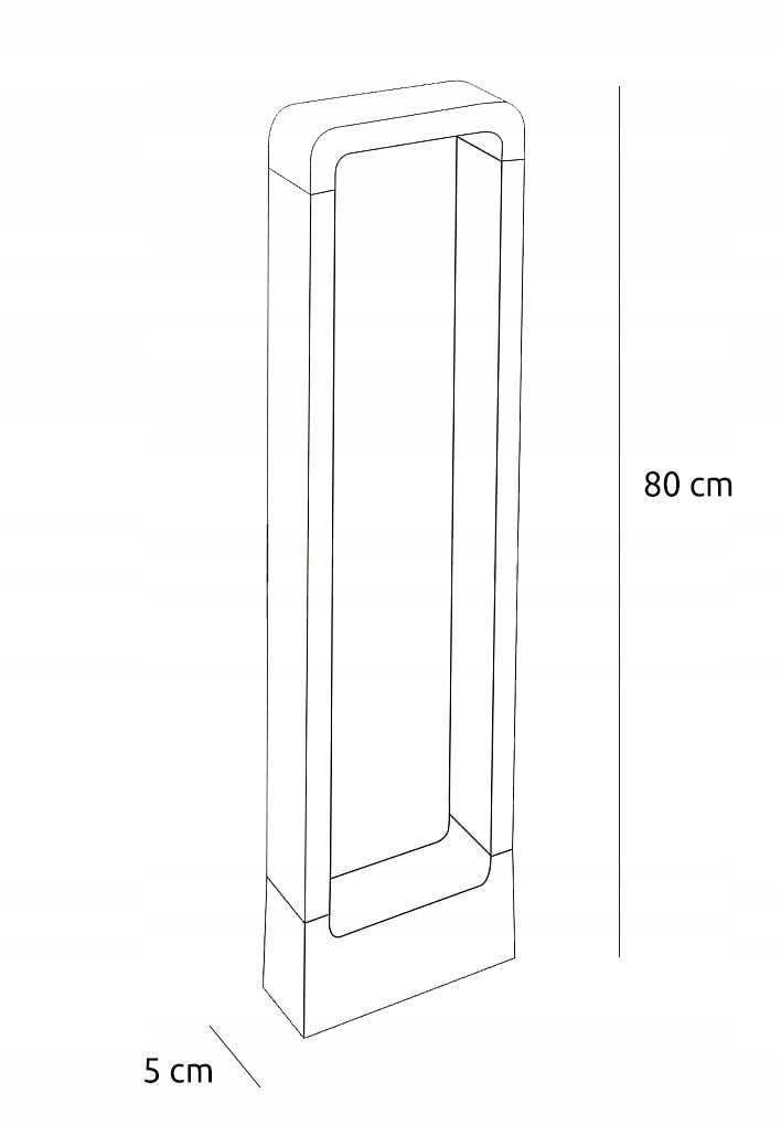 LED Garden Lamp 80 cm 10W 700lm Outdoor Standing Post 4000K Black Thread type built-in LED source