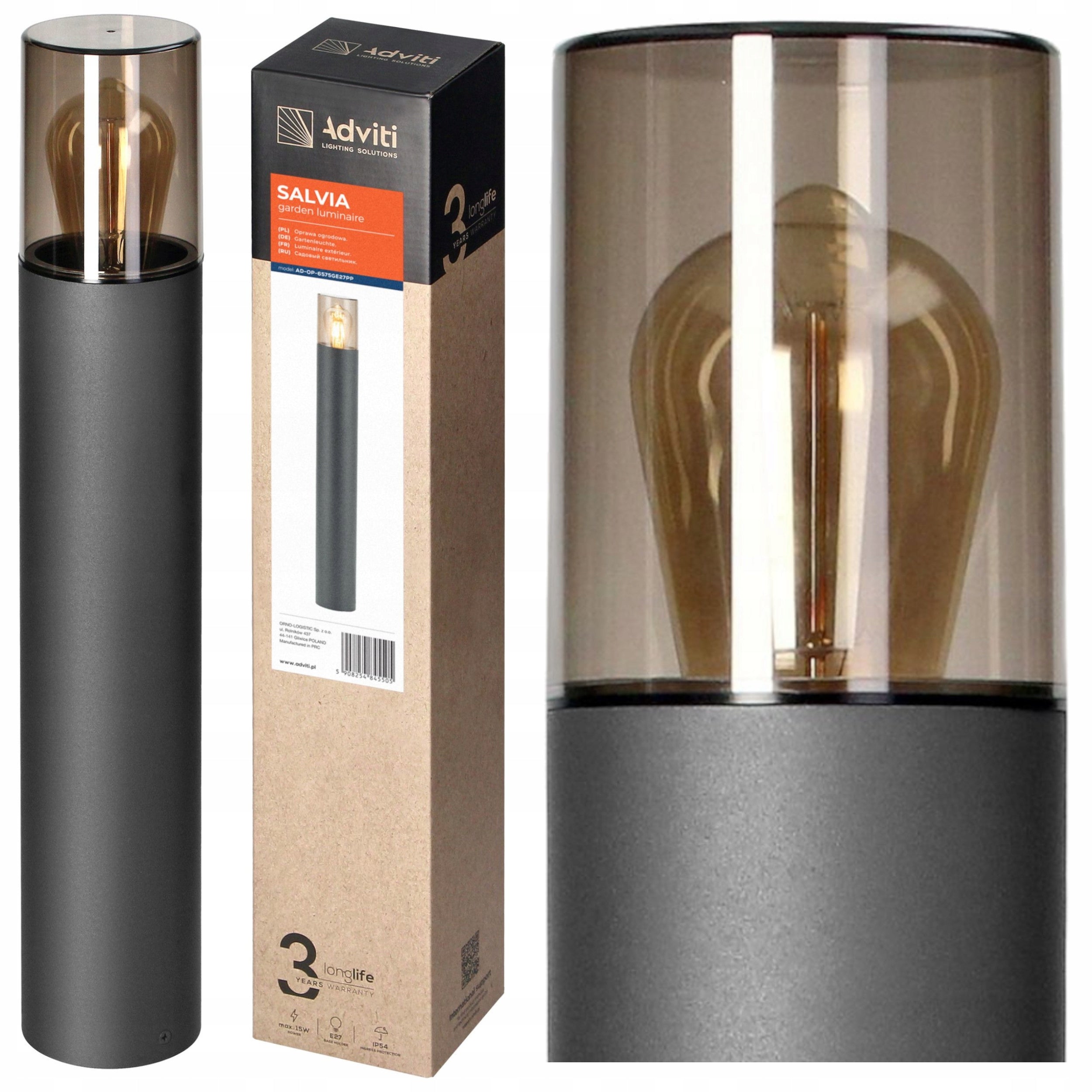 LED Garden Lamp E27 Standing Garden Post Decorative Outdoor 50cm IP54