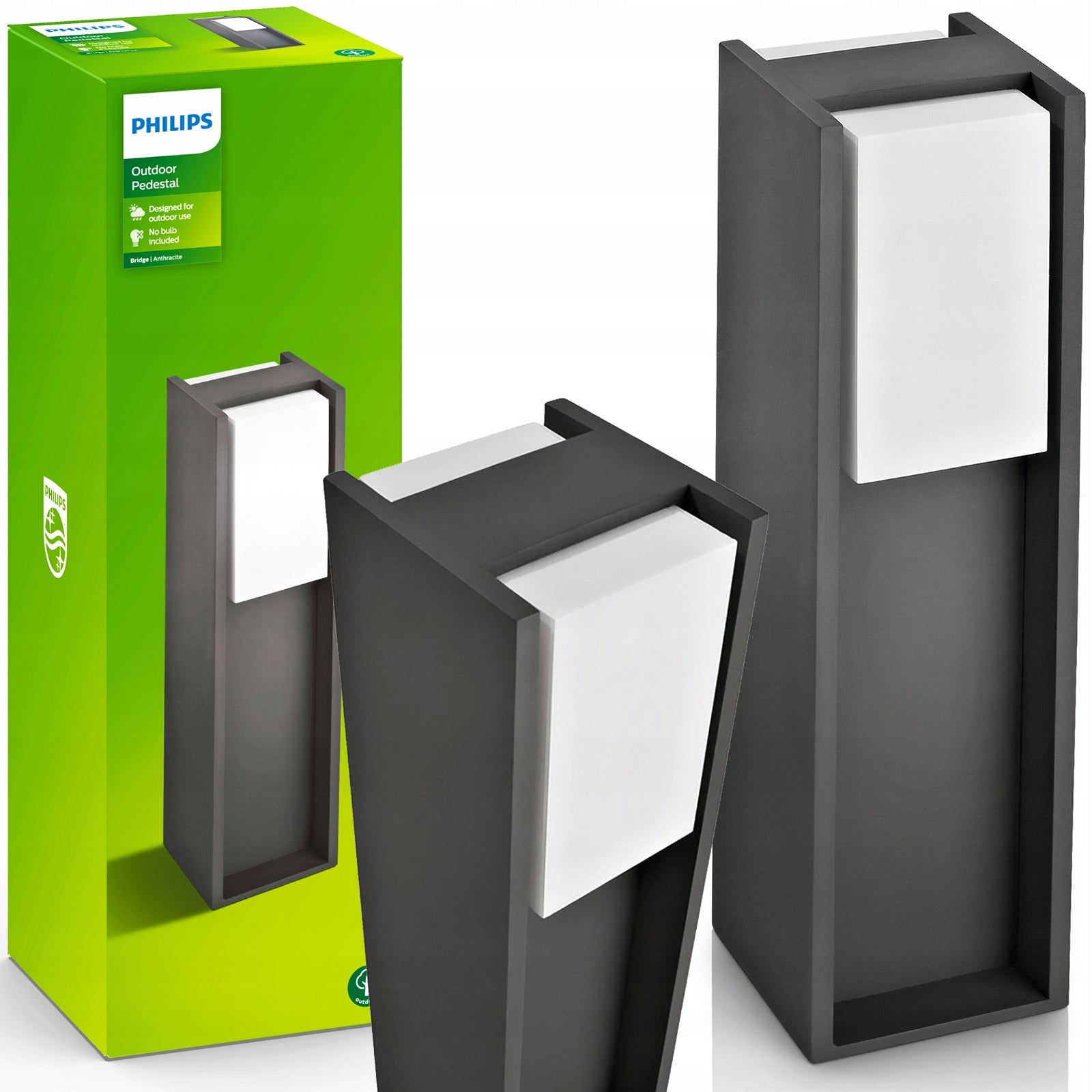 LED Garden Lamp Outdoor PHILIPS BRIDGE E27 IP44 STANDING POST 40cm