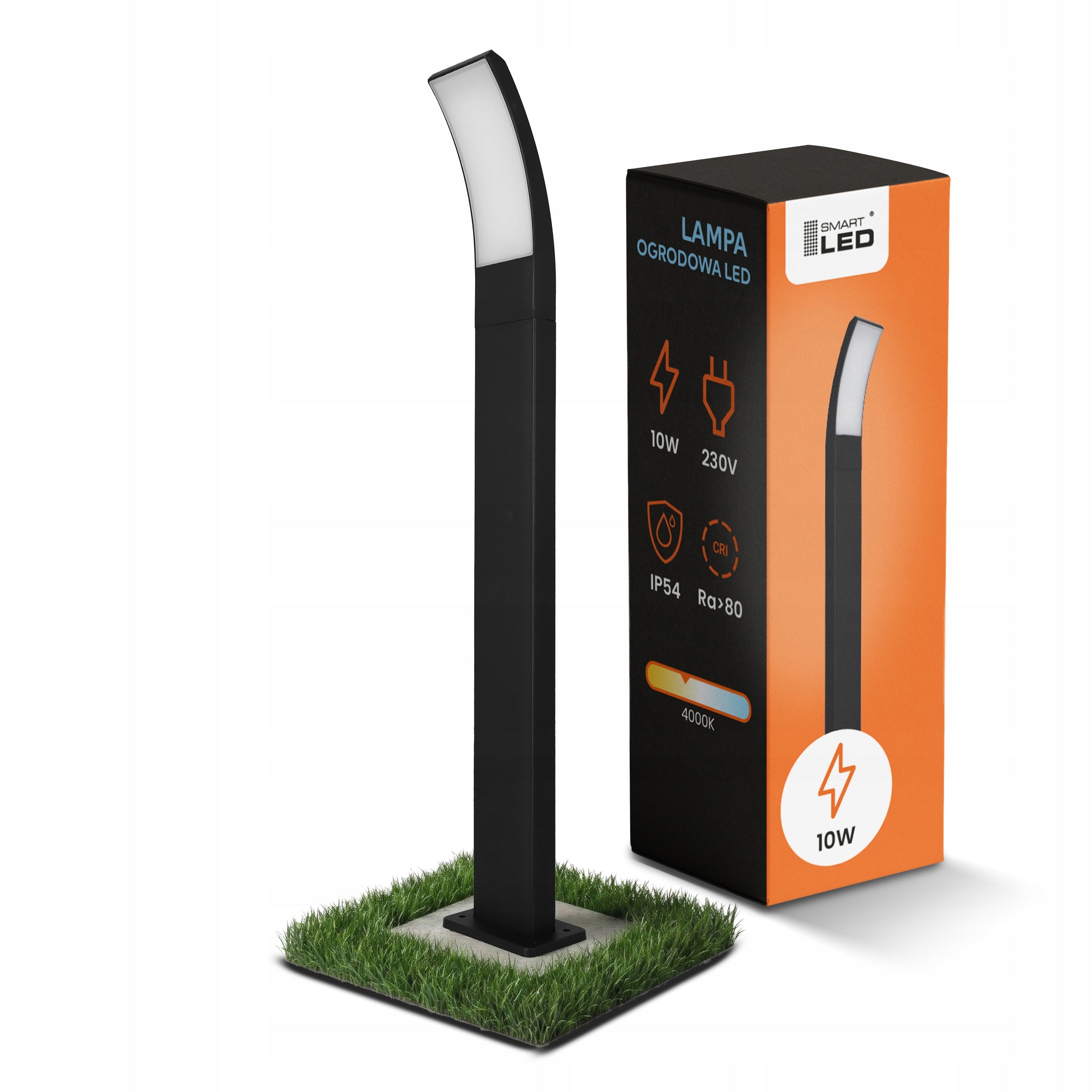 LED Garden Lamp Post 80cm IP54 Black Modern Strong PREMIUM 230V