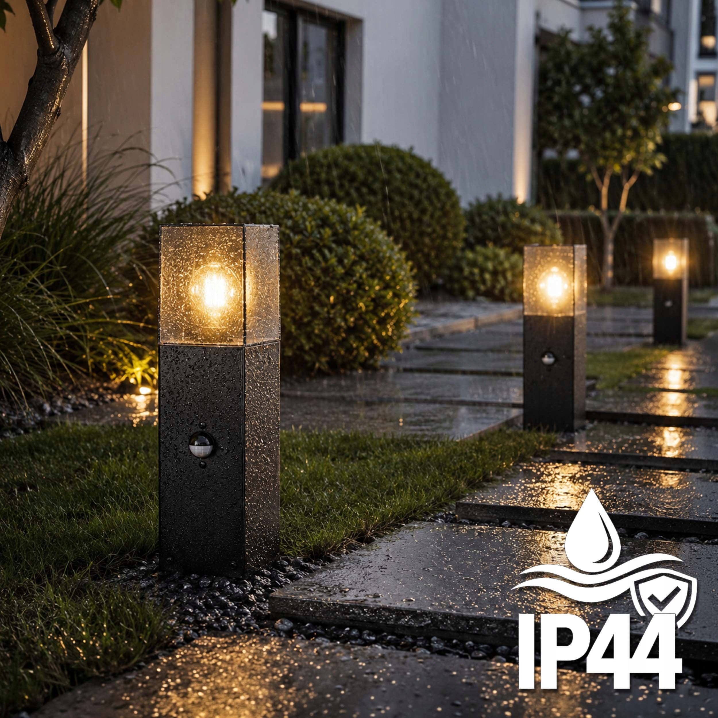 LED Garden Lamp Standing Post 30cm Outdoor Twilight Motion Sensor Brand LEDLUX