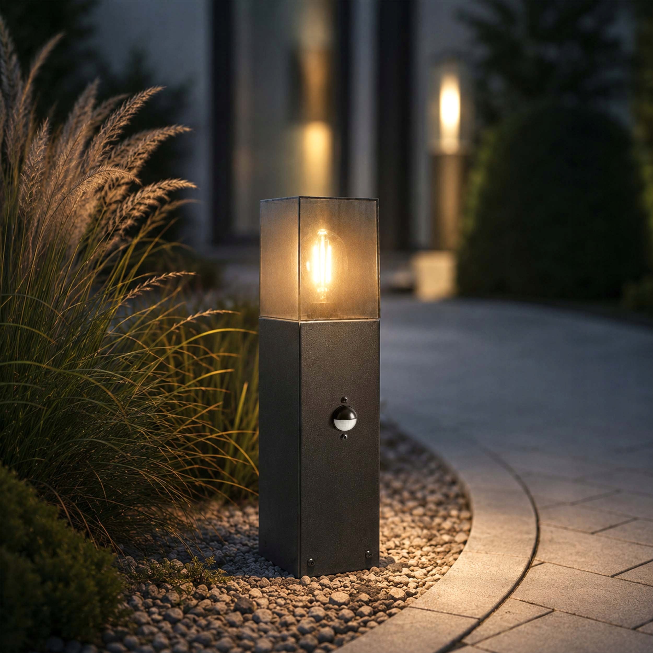 LED Garden Lamp Standing Post 30cm Outdoor Twilight Motion Sensor Collection Lampa ogrodowa LED
