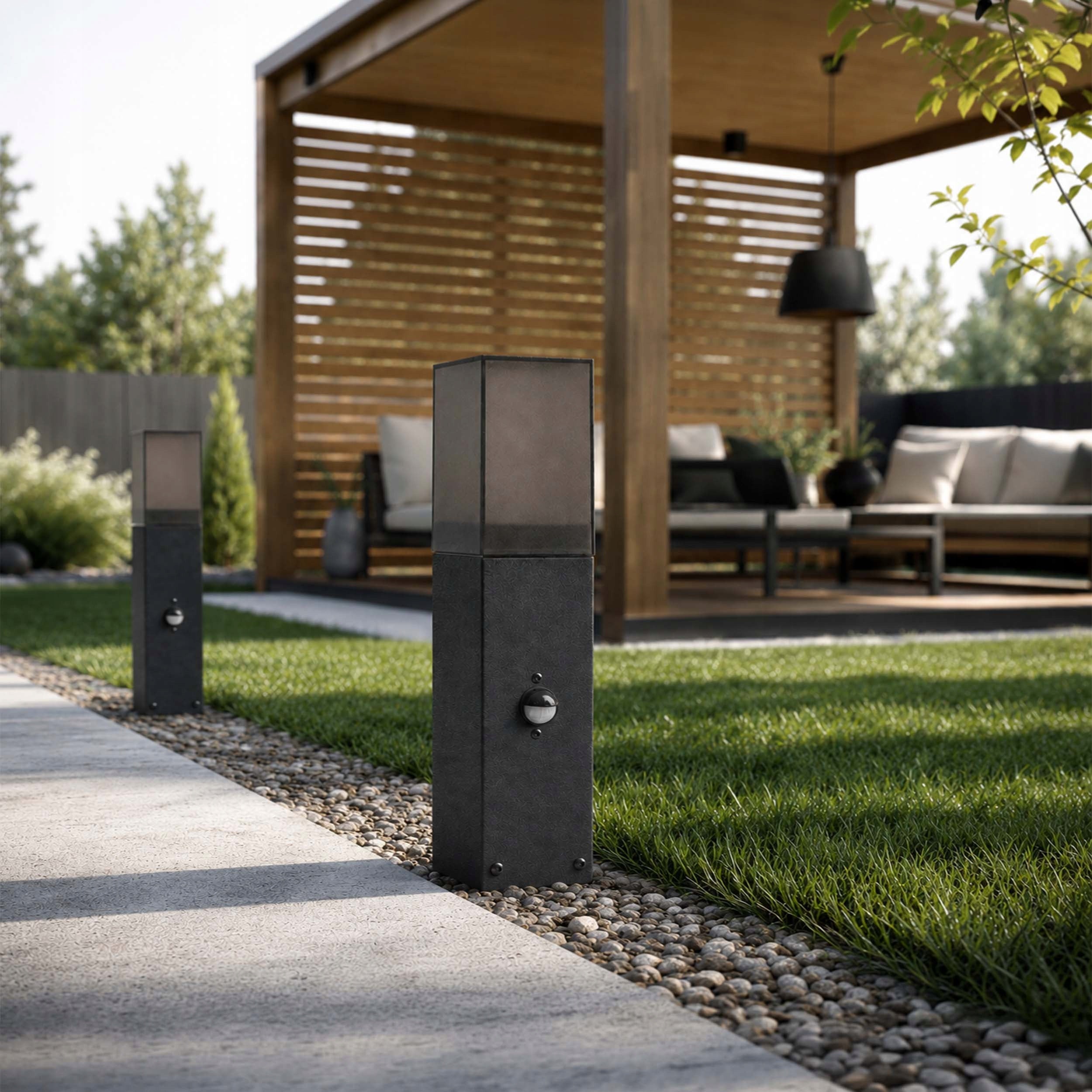 LED Garden Lamp Standing Post 30cm Outdoor Twilight Motion Sensor Product height 30 cm