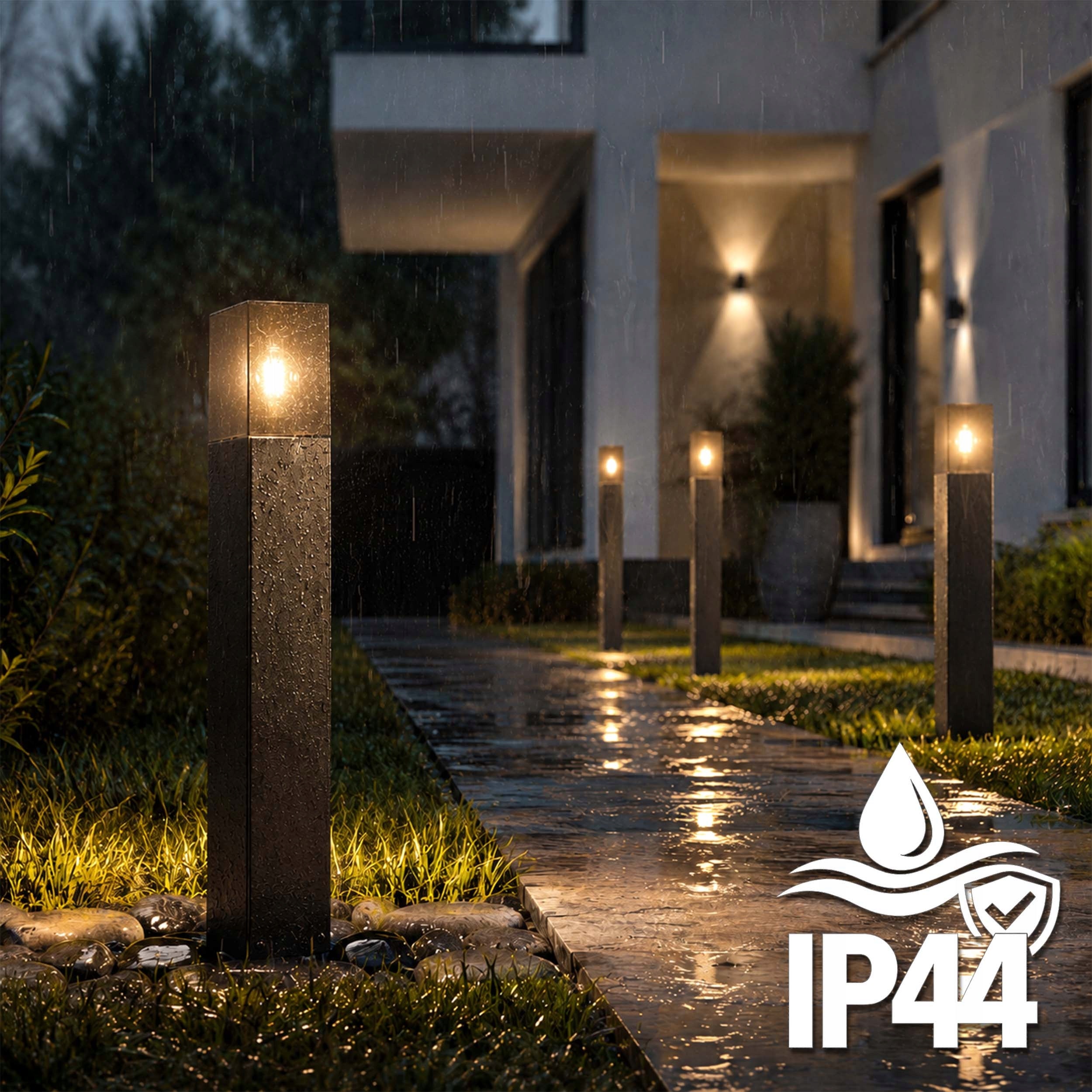 LED Garden Lamp Standing Post 60cm Outdoor IP44 E27 Premium Black Collection lampa ogrodowa LED