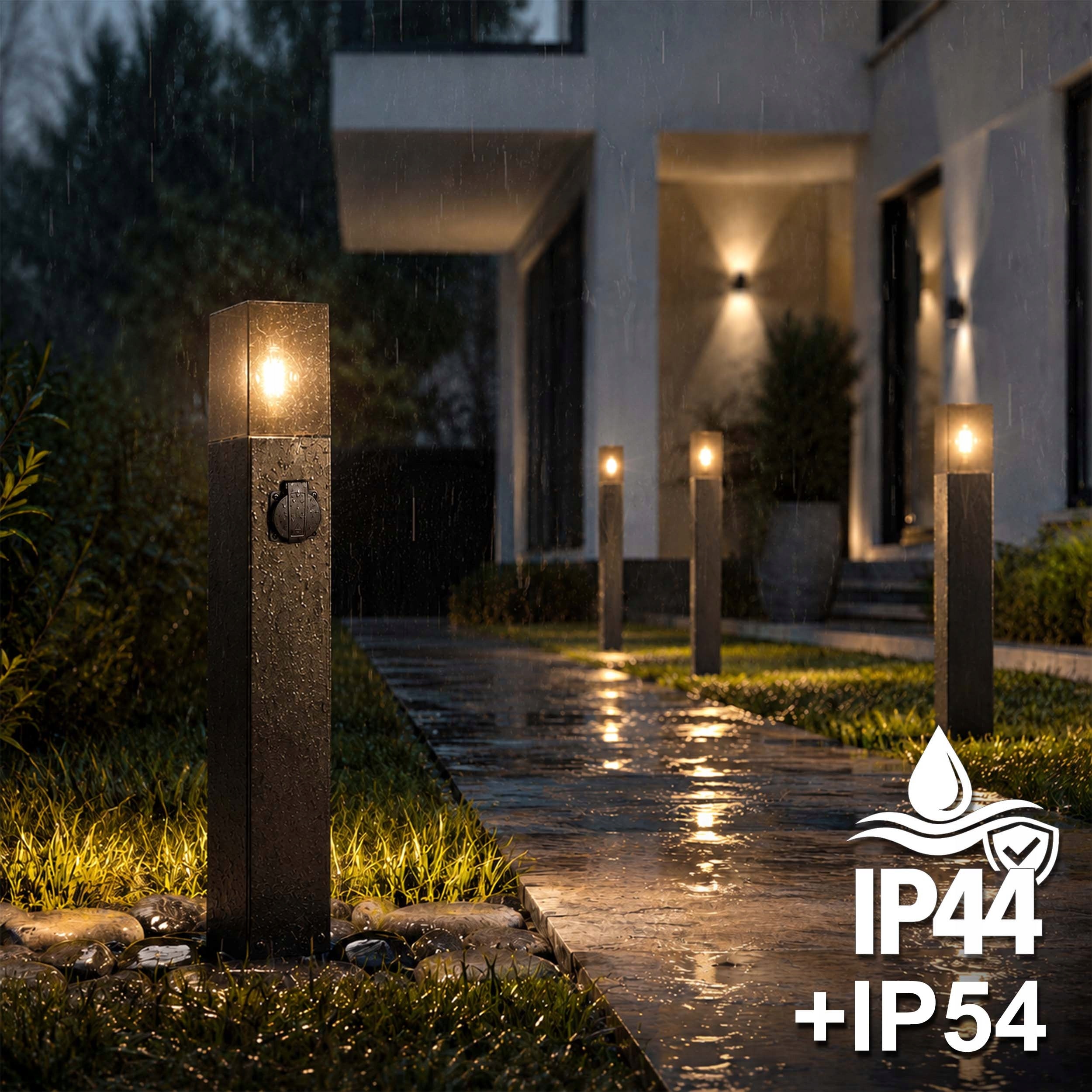 LED Garden Lamp Standing Post 60cm Outdoor IP44 E27 Premium Socket Brand LEDLUX