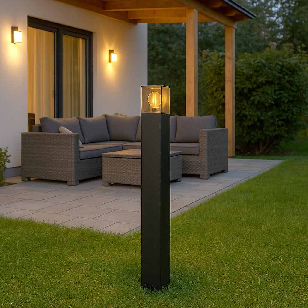 LED Garden Lamp Standing Post 80cm Outdoor E27 BLACK Brand Masterled