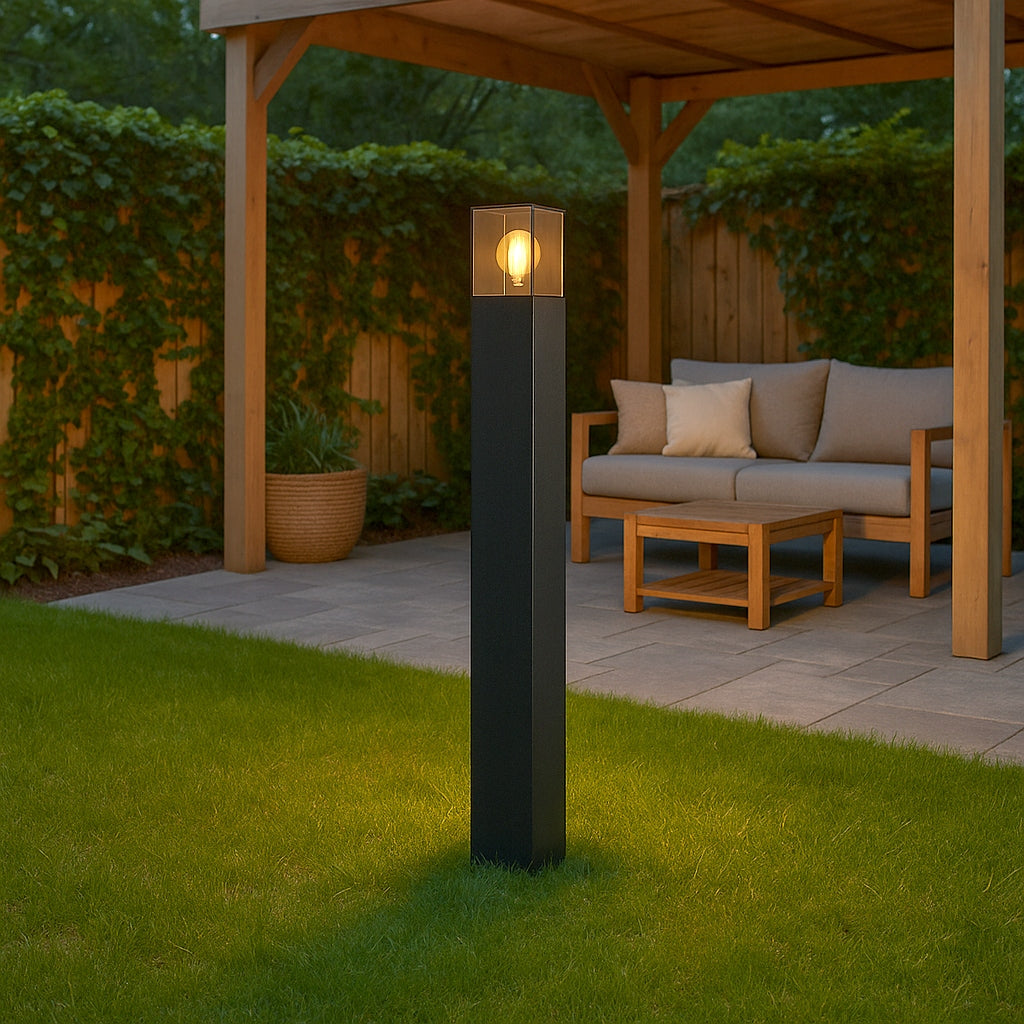 LED Garden Lamp Standing Post 80cm Outdoor E27 BLACK Thread type E27