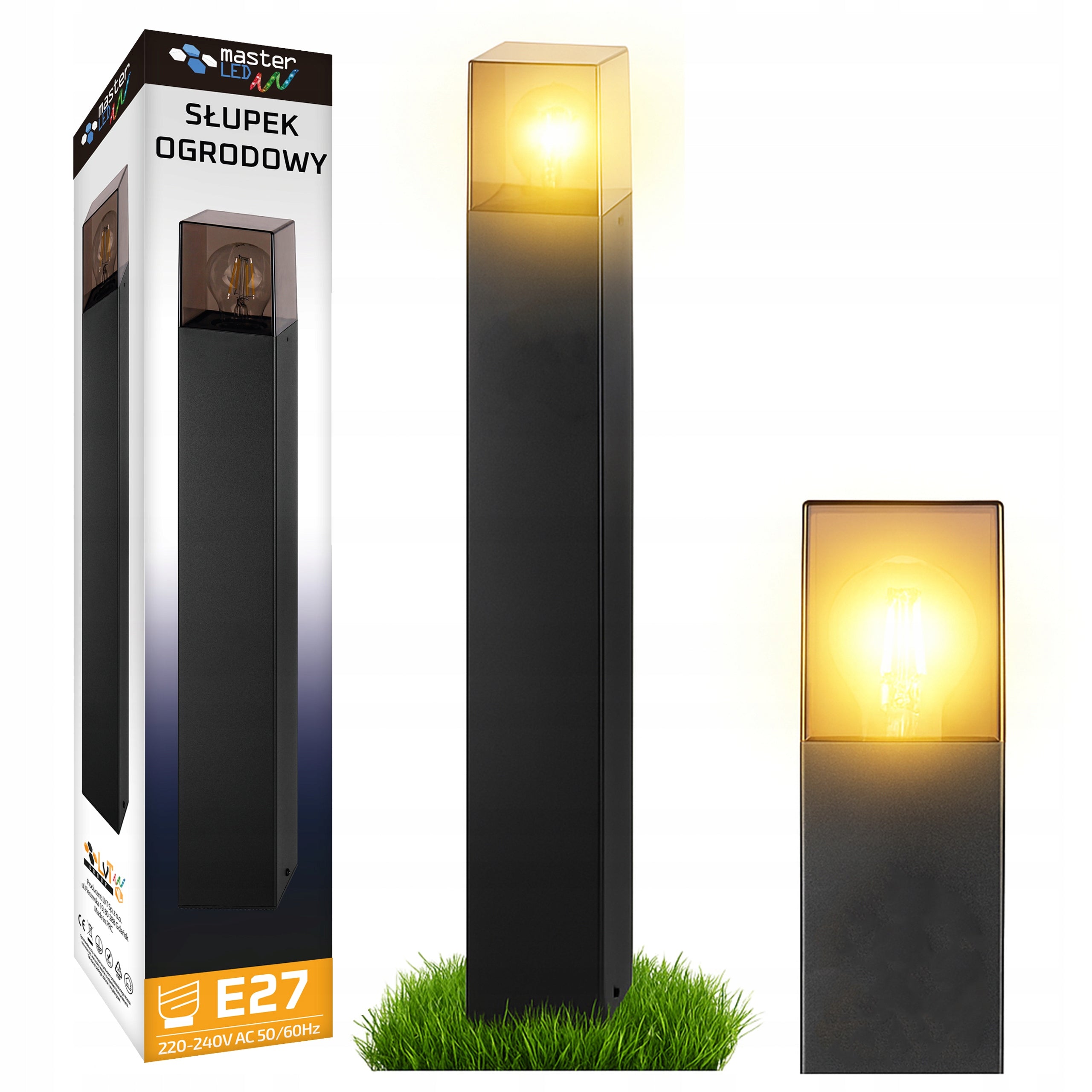 LED Garden Lamp Standing Post 80cm Outdoor E27 BLACK