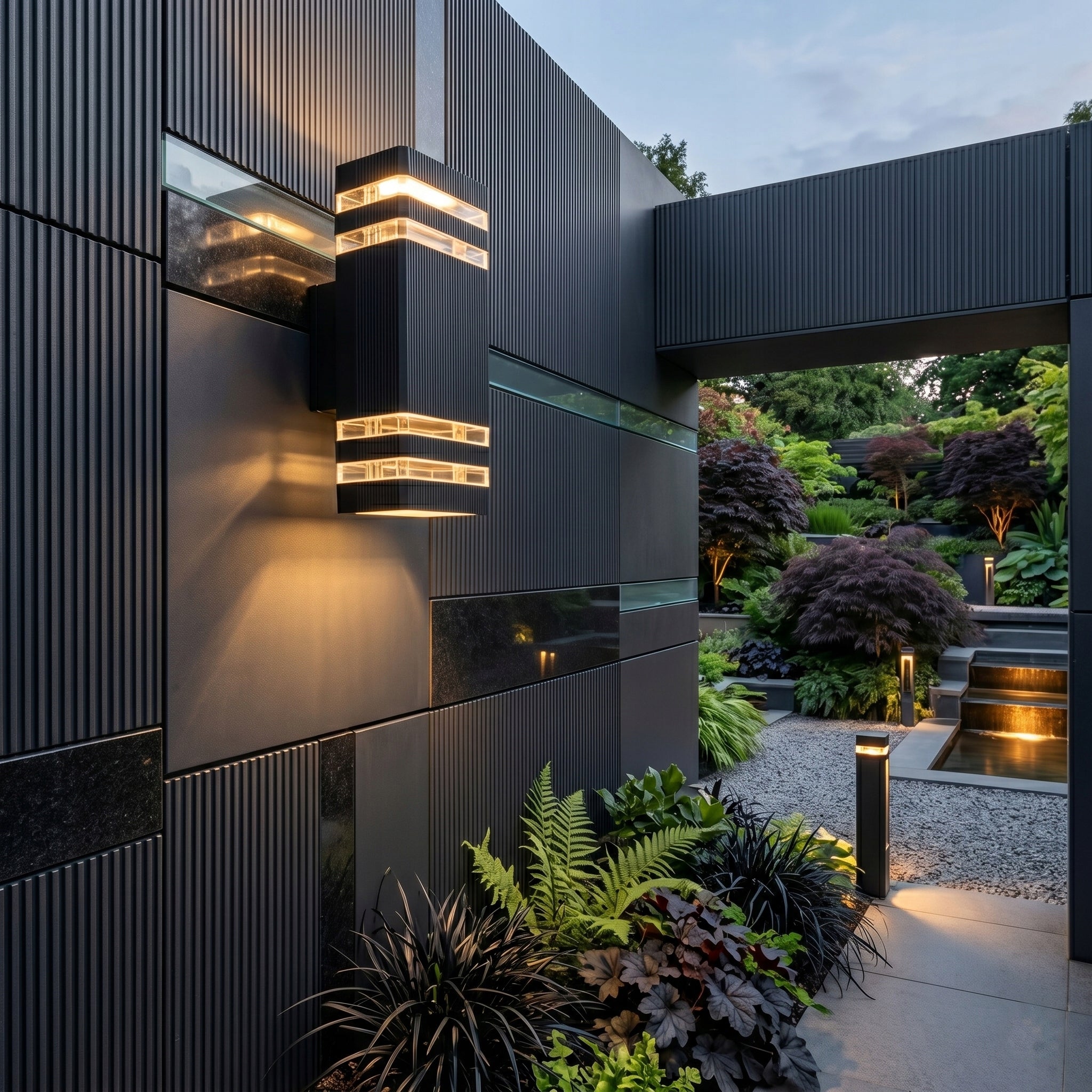 LED Garden Wall Lamp Facade Wall Lamp 2x GU10 IP54 Black Wall 230V Manufacturer code SM-301