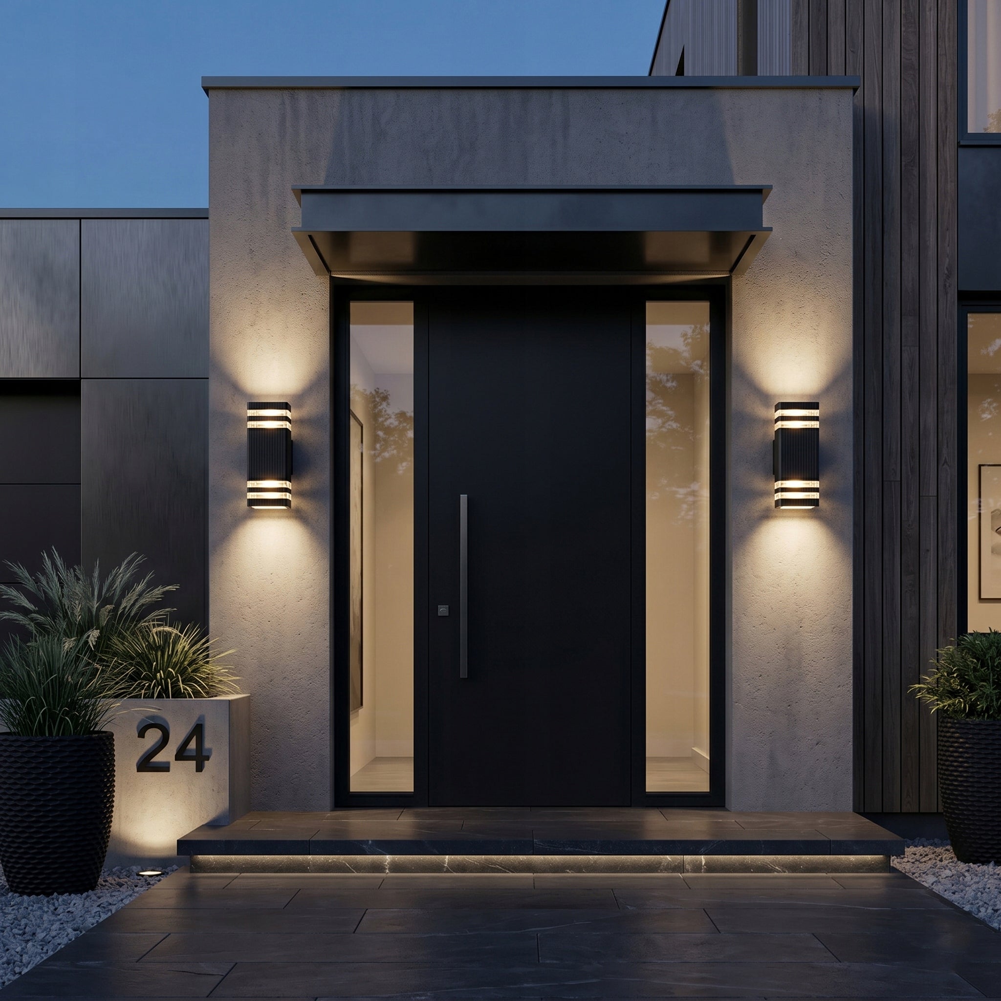 LED Garden Wall Lamp Facade Wall Lamp 2x GU10 IP54 Black Wall 230V Packaging status original