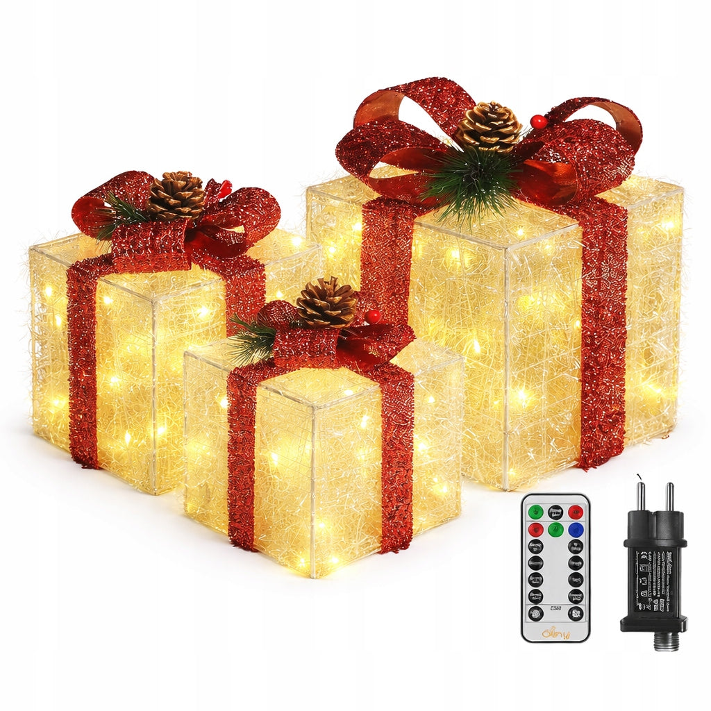 LED Gift Boxes – Set of 3 (60 LEDs, 8 modes) G20,5