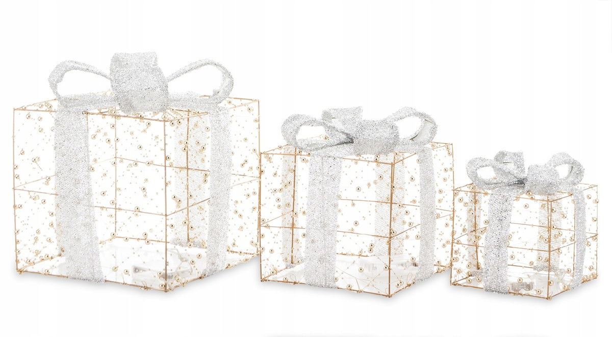 LED Gifts for Court Garden Illumination Christmas Gift 3 Pcs Gold 3D Brand no brand