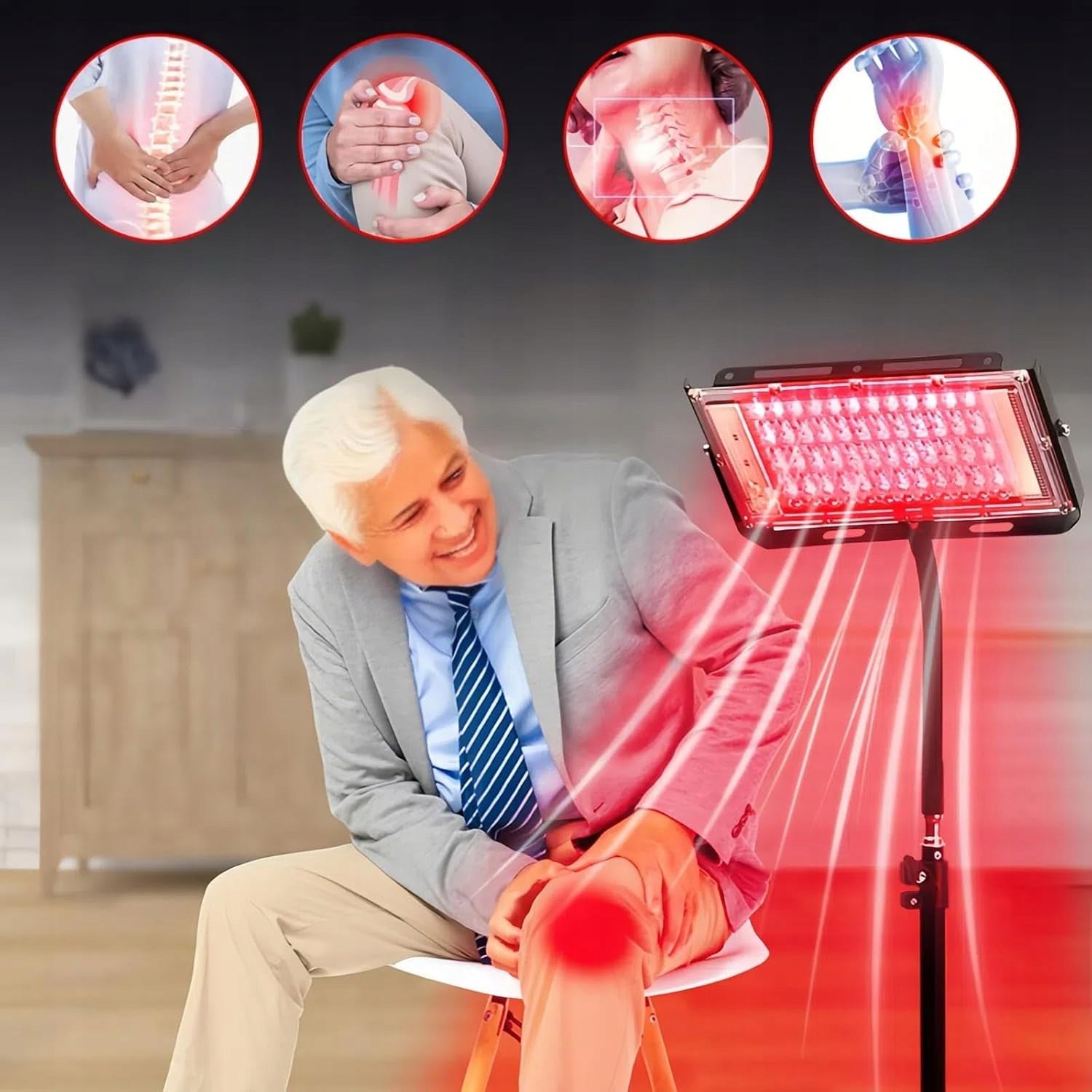 LED HEALING LAMP RED LIGHT THERAPY ON TRIPOD WITH TIMING Medical device no