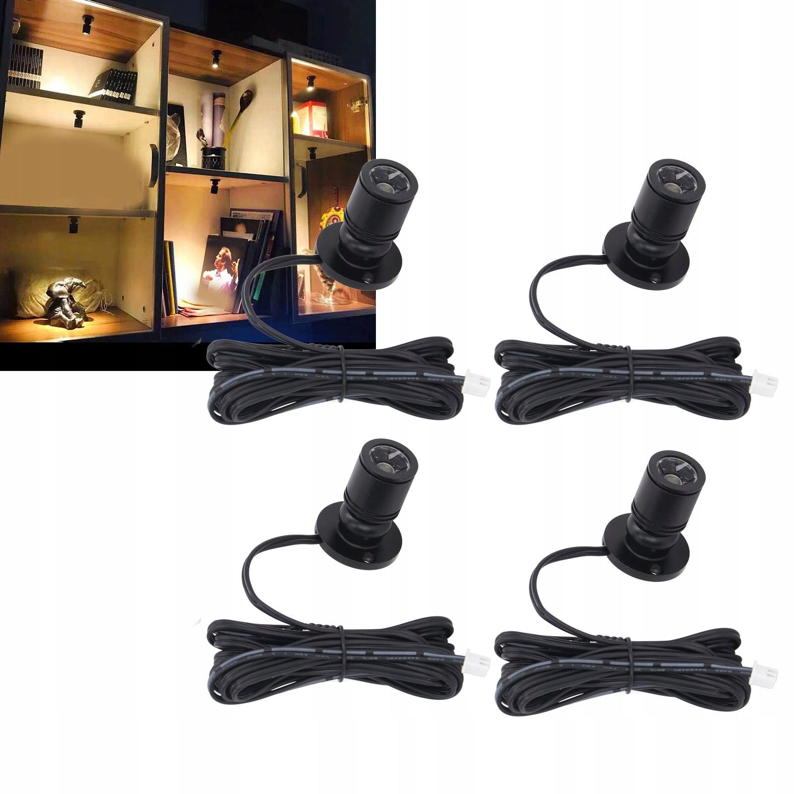 LED Headlight Lamp for USB Displays 5V Warm Light 4 Pcs Packaging status original