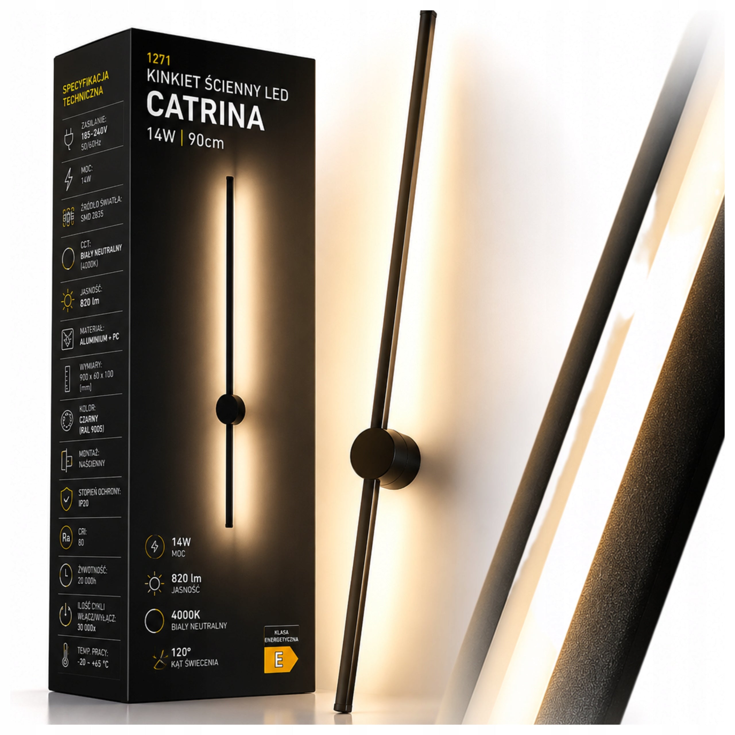 LED Indoor WALL LAMP 90 cm for Bathroom Bedroom Living Room