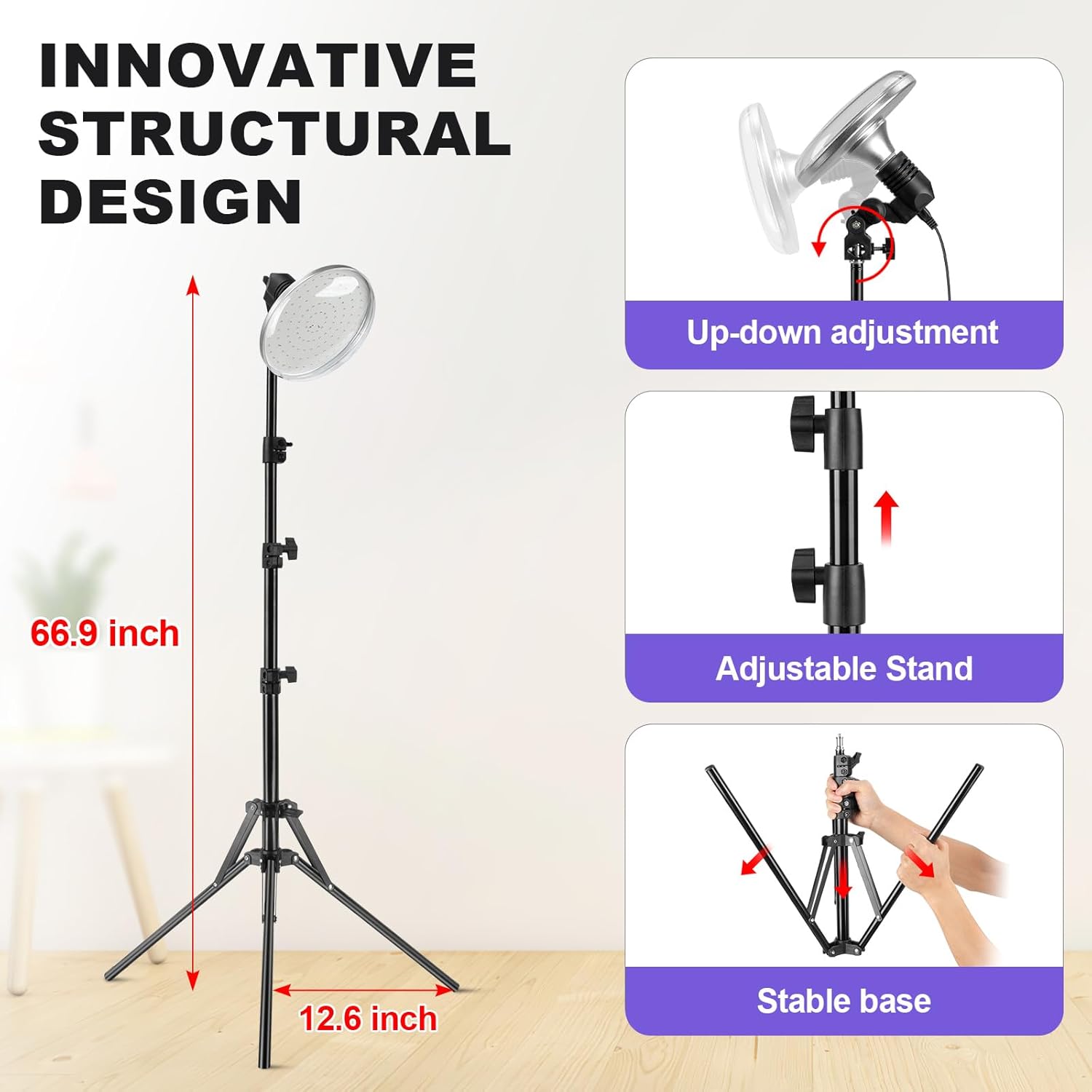 LED LAMP RED LIGHT 660NM 120 LEDS TRIPOD TIMER Packaging status original