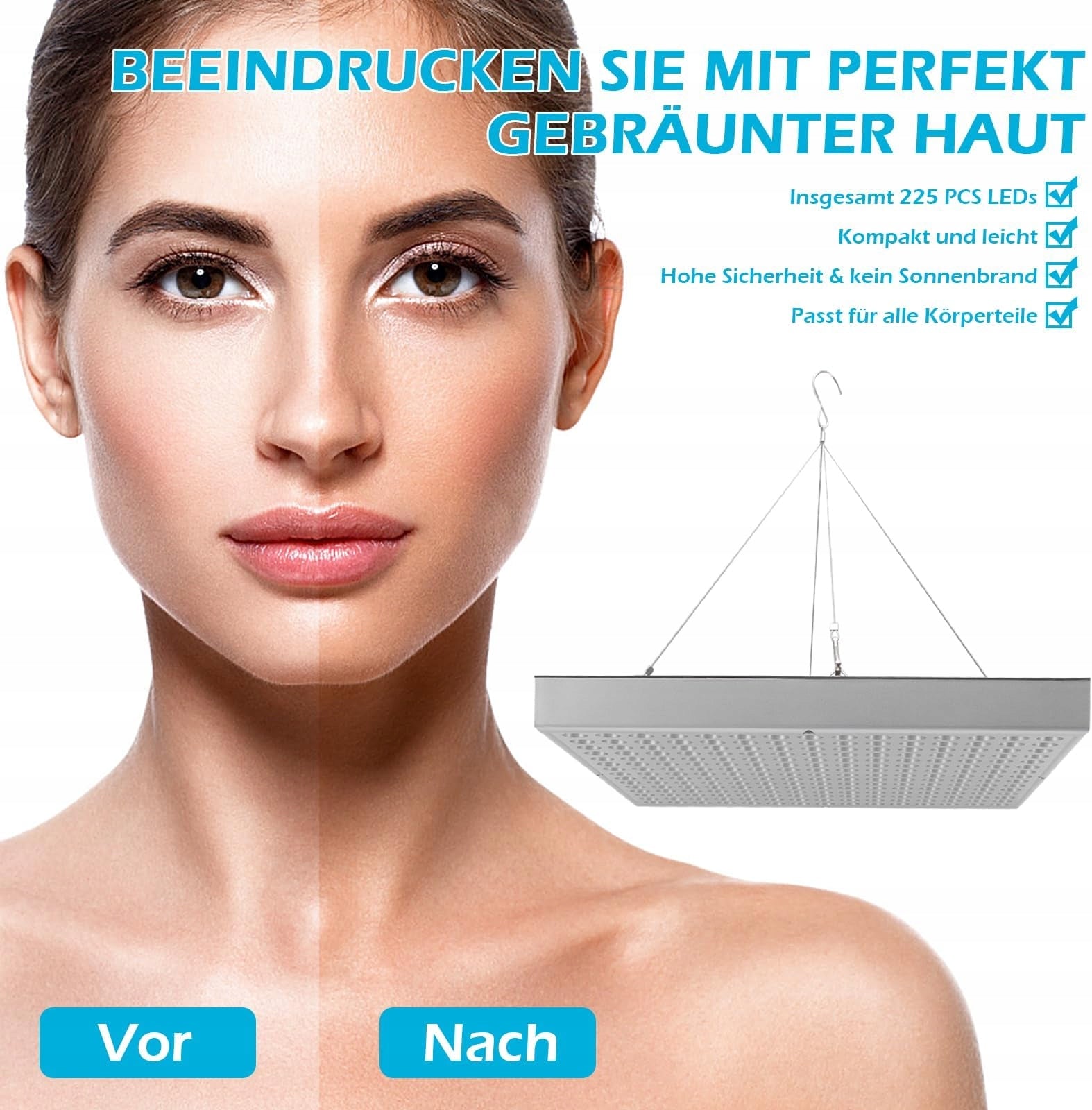LED LAMP TANNING 225 LEDS FOR FACE BODY STAND SOLARIUM HOME Manufacturer code 35112