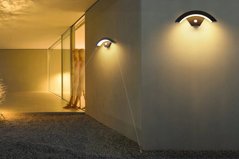 LED LAMP WITH DUSK MOTION SENSOR, OUTDOOR Color white black