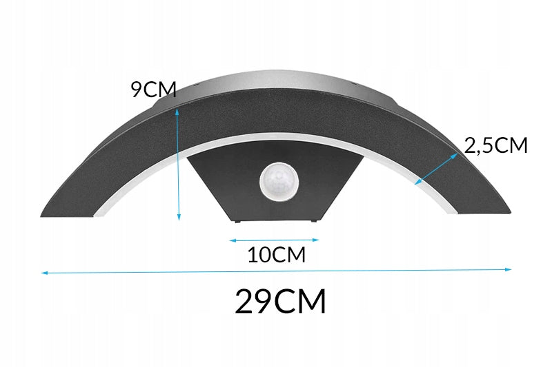 LED LAMP WITH DUSK MOTION SENSOR, OUTDOOR Product width 29 cm