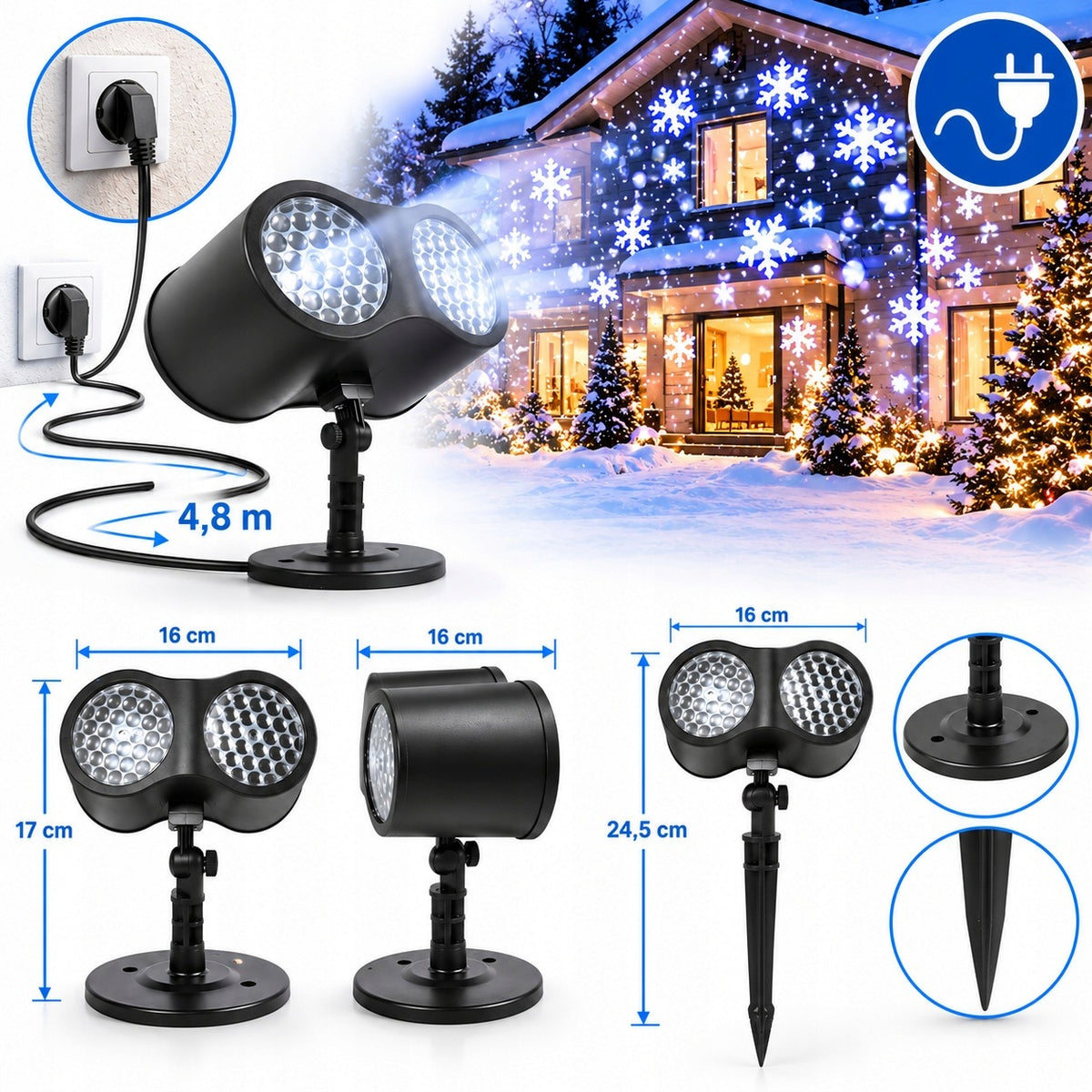 LED LASER PROJECTOR CHRISTMAS SNOWFLAKE PROJECTOR FOR HOME Brand no brand