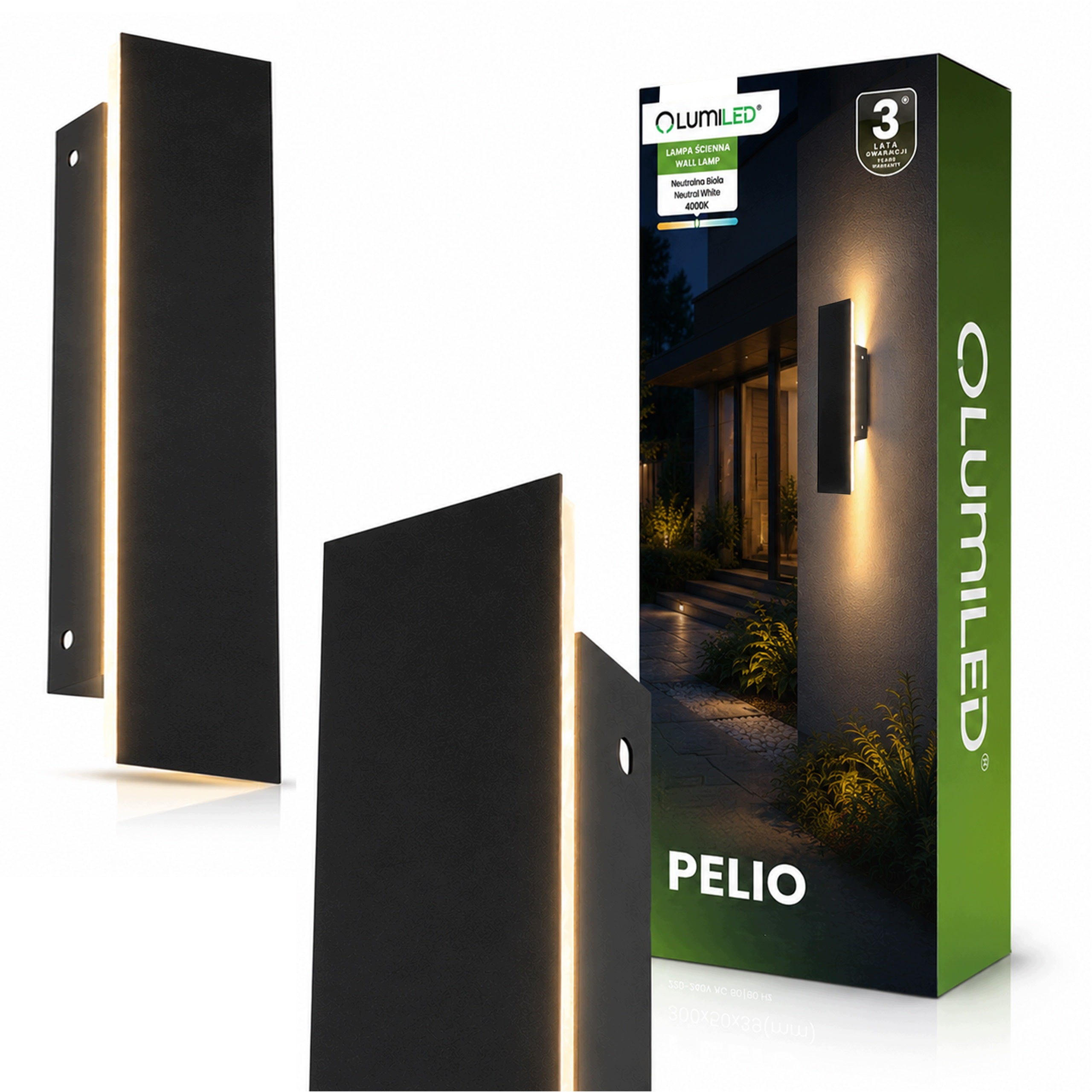 LED Lamp 30cm Garden WALL LAMP Facade Outdoor Acrylic IP65