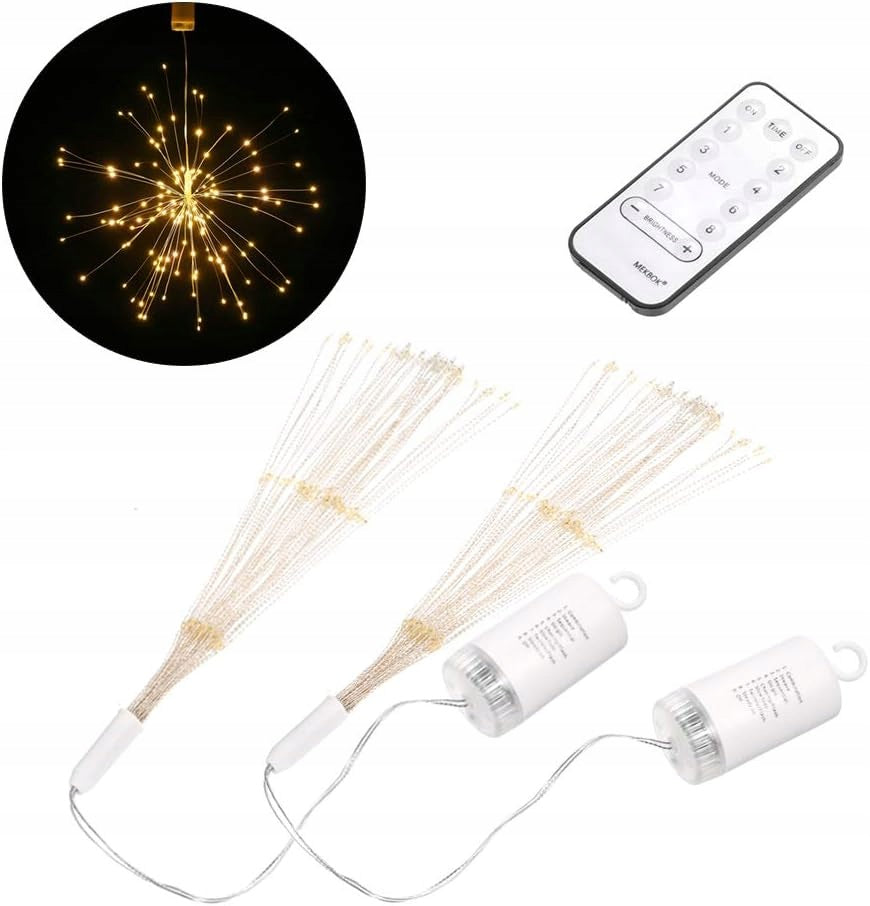 LED Lights Hanging Firework Effect 150 LED with Remote Control 8 Modes – 2 Pack Packaging status original
